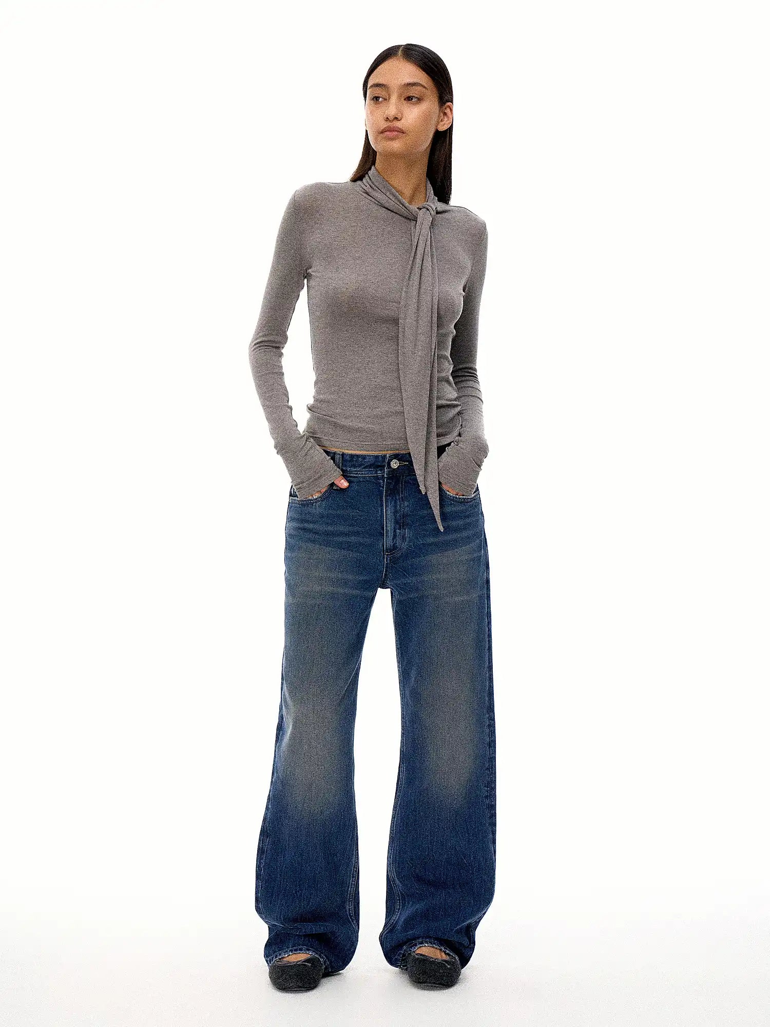 FirstFloor Lyocell Cotton Blend Wool Tie-Up Top | Canton Collective