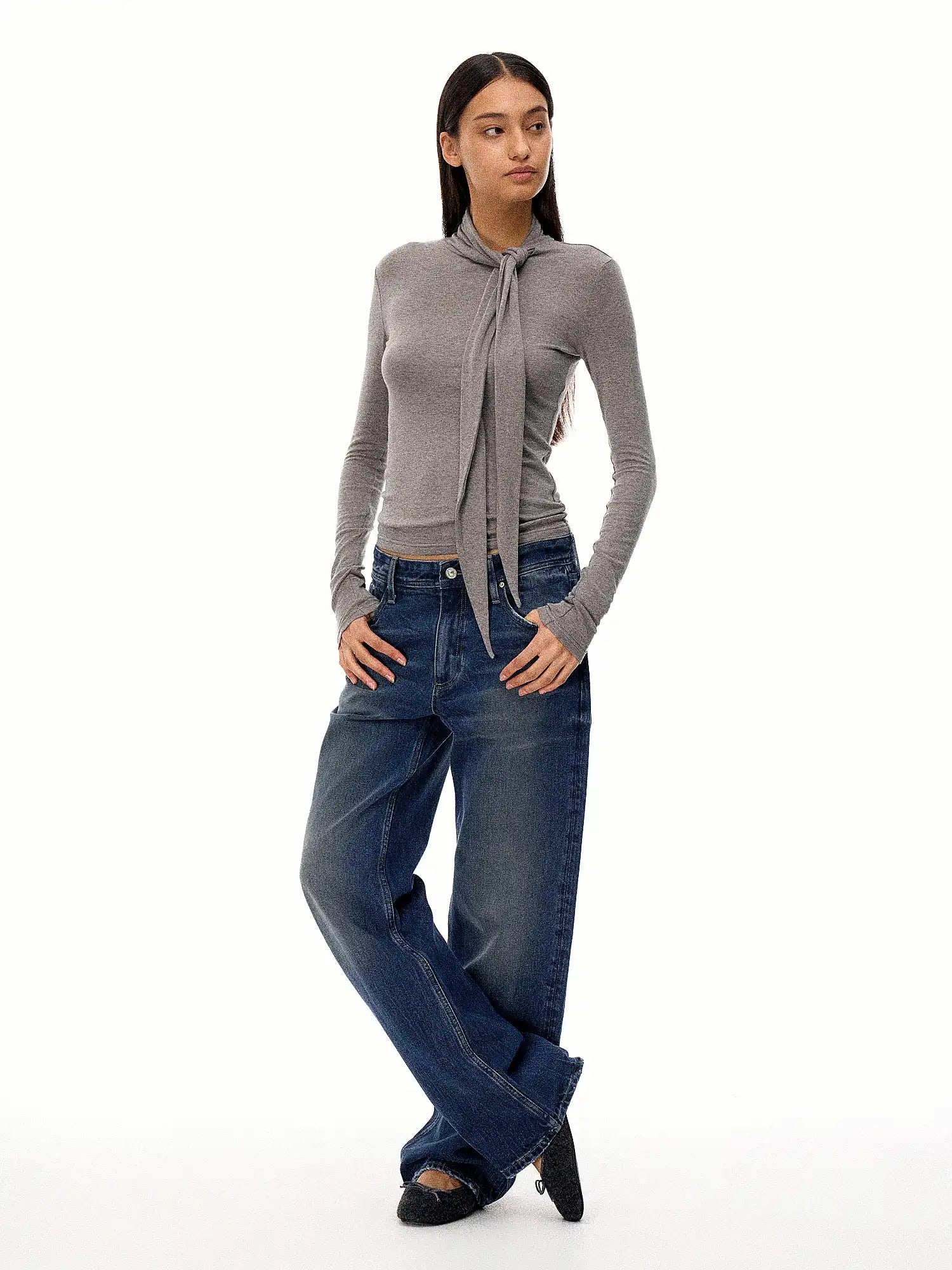 FirstFloor Lyocell Cotton Blend Wool Tie-Up Top | Canton Collective