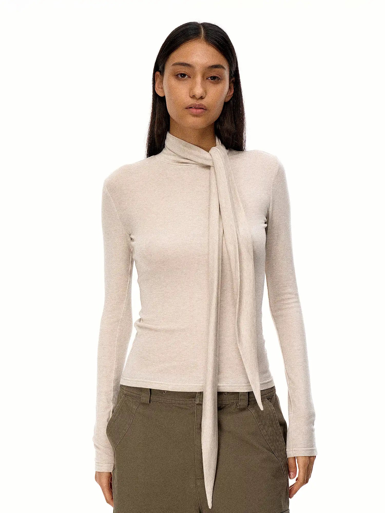 FirstFloor Lyocell Cotton Blend Wool Tie-Up Top | Canton Collective