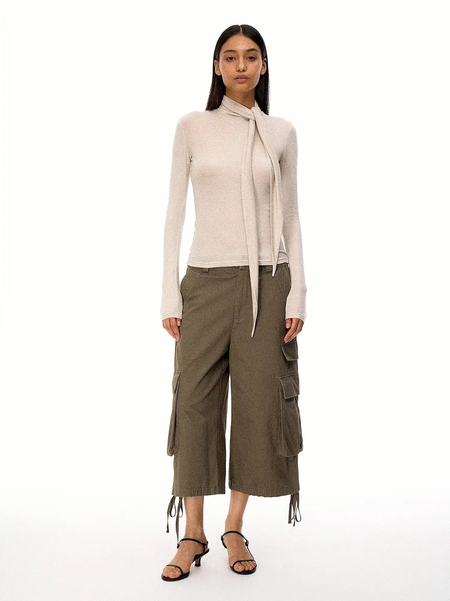 FirstFloor Lyocell Cotton Blend Wool Tie-Up Top | Canton Collective