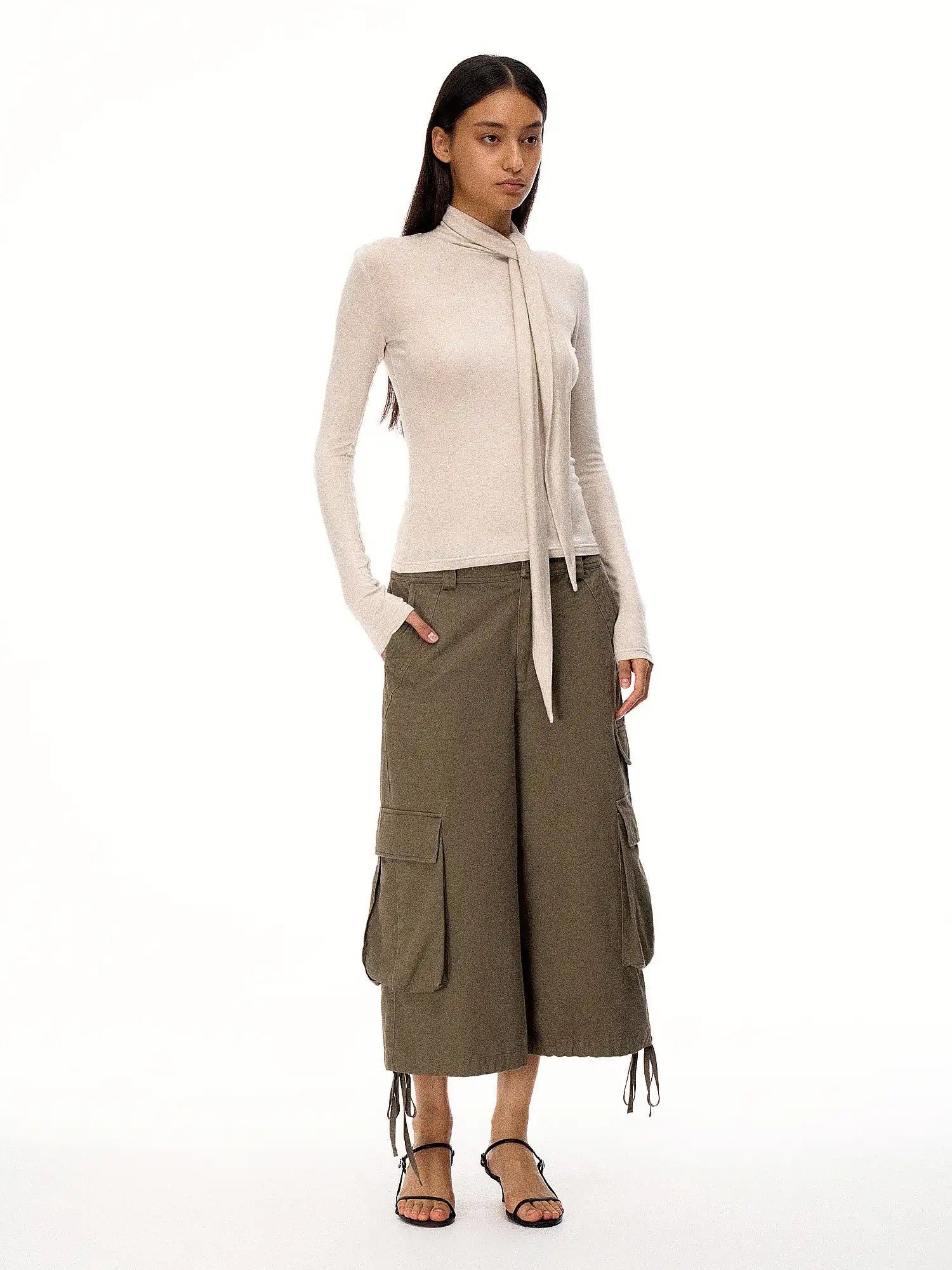 FirstFloor Lyocell Cotton Blend Wool Tie-Up Top | Canton Collective