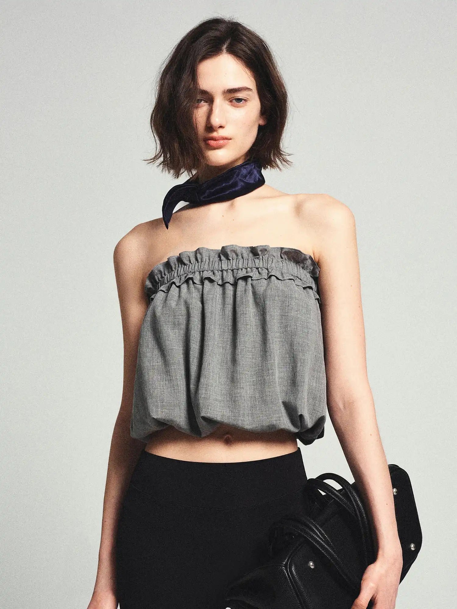 Ayo Lyocell Strapless Ruched Bubble Top | Canton Collective