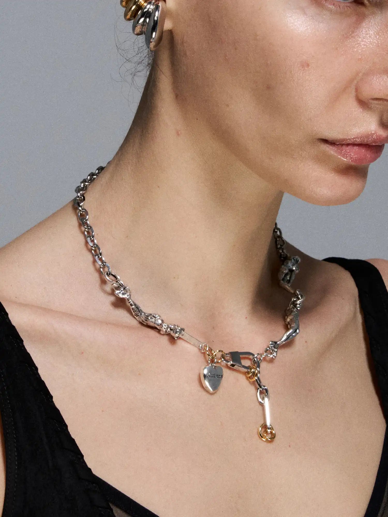 1Jinn M2M Mermaid Heart Patchwork Necklace | Canton Collective