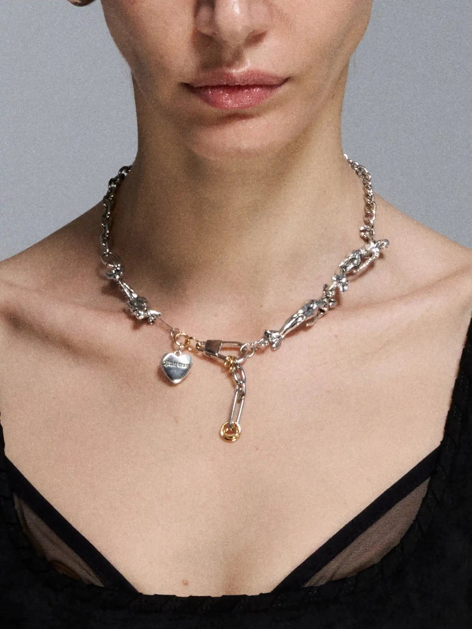 1Jinn M2M Mermaid Heart Patchwork Necklace | Canton Collective