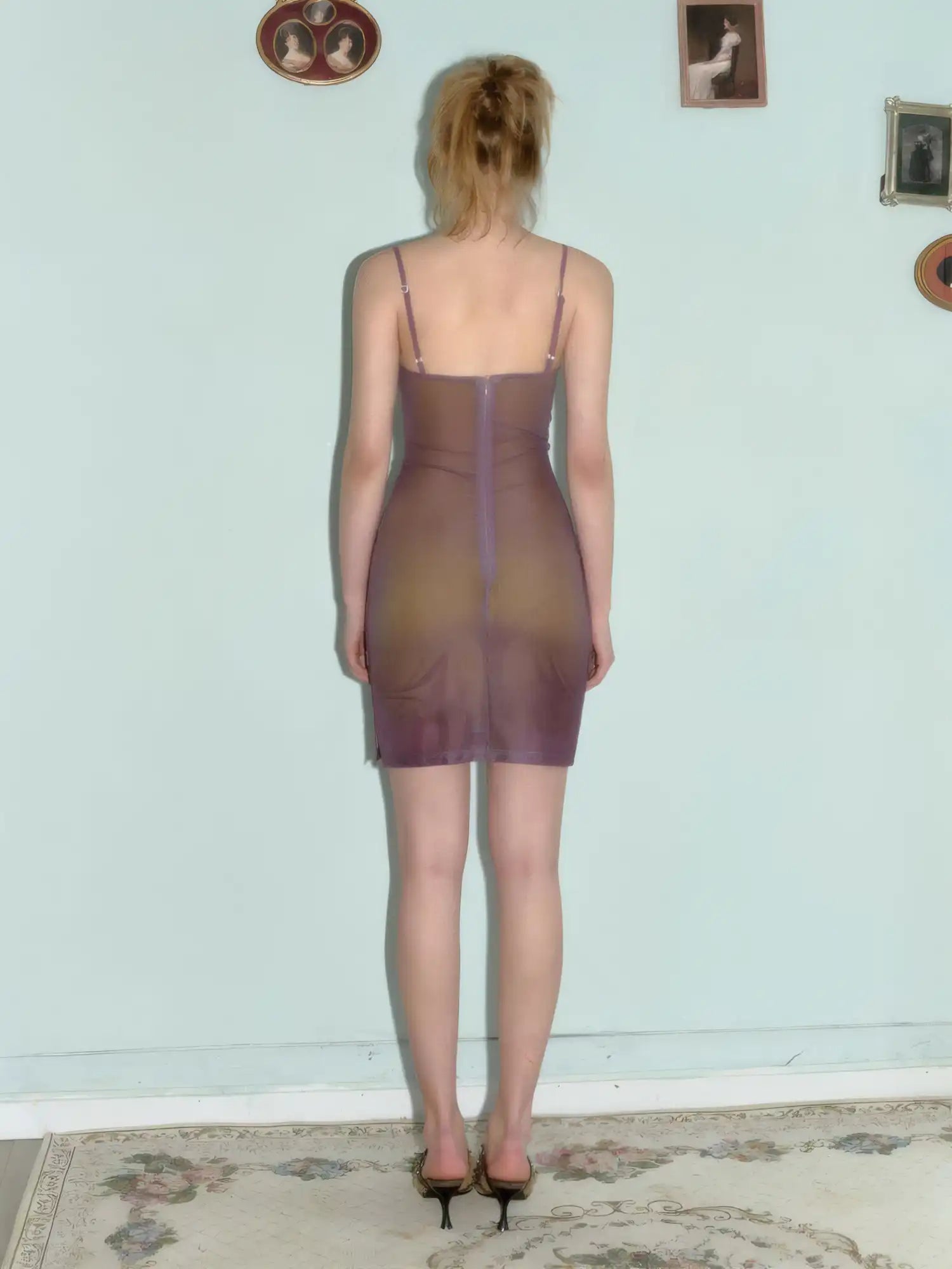 Deleteex Mesh Slip Sheer Mini Cami Dress | Canton Collective