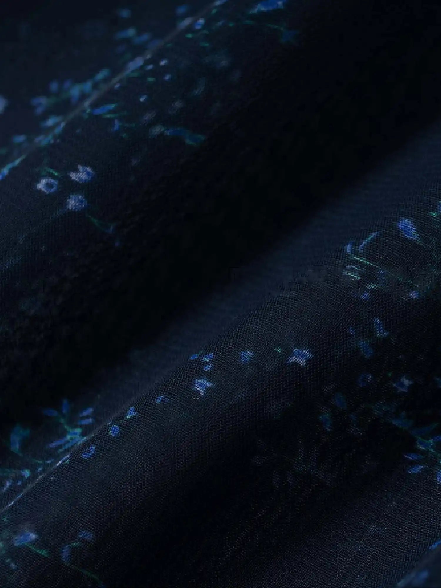 CantonCollective Design Midnight Navy Ditsy Floral Sheer Babydoll Top | Canton Collective