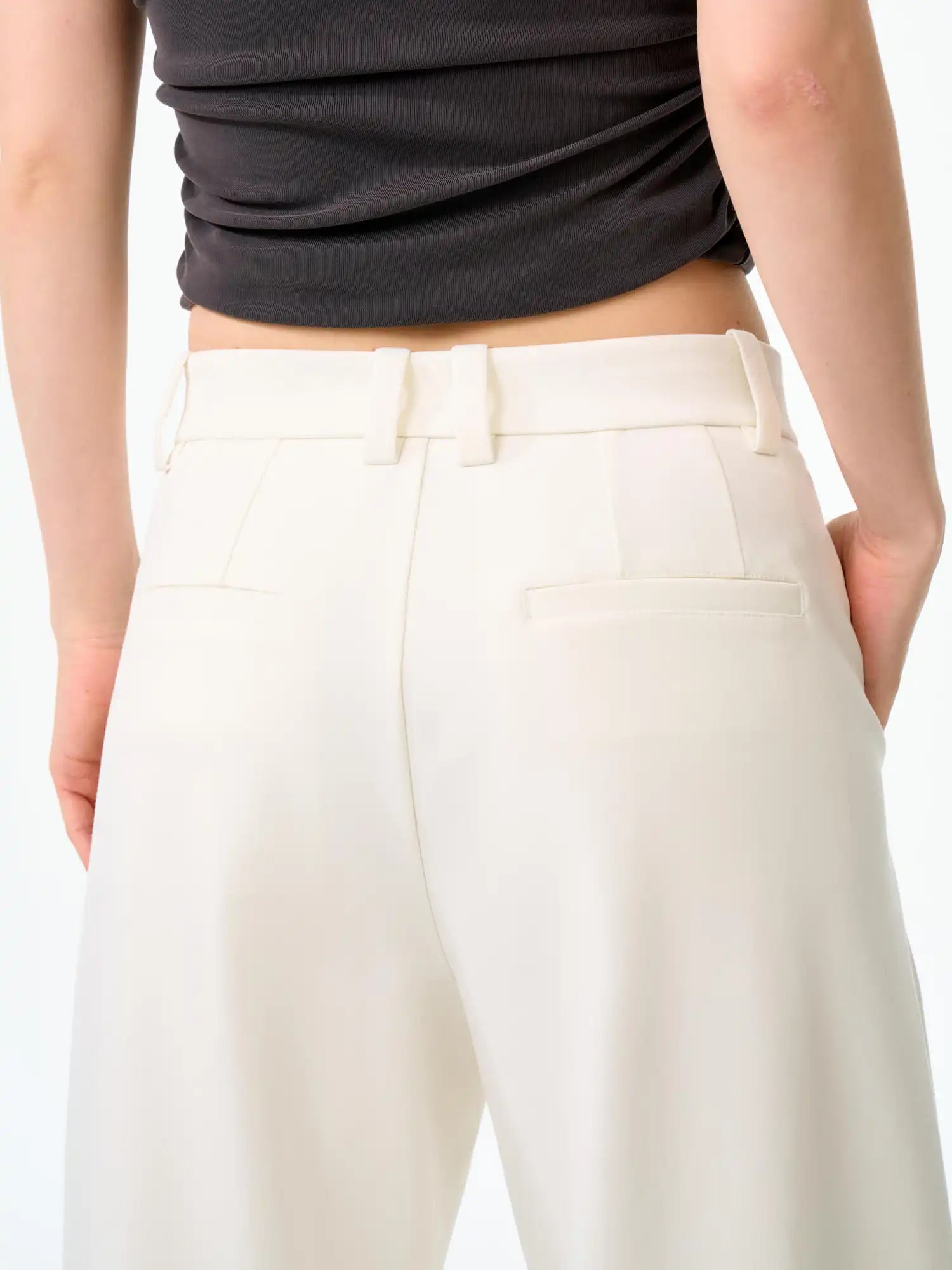 FirstFloor Minimal Curved Leg High Rise Wide Pants | Canton Collective