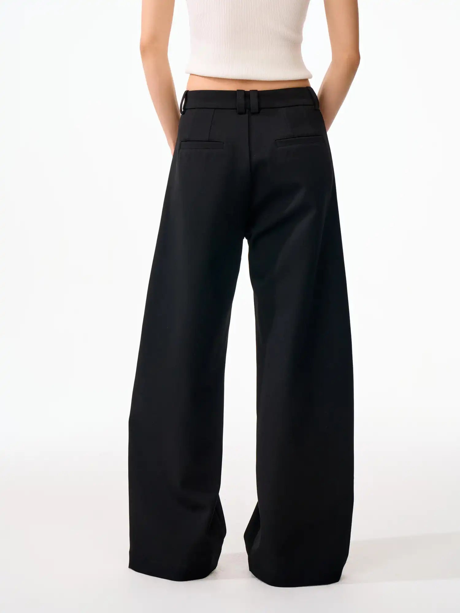 FirstFloor Minimal Curved Leg High Rise Wide Pants | Canton Collective