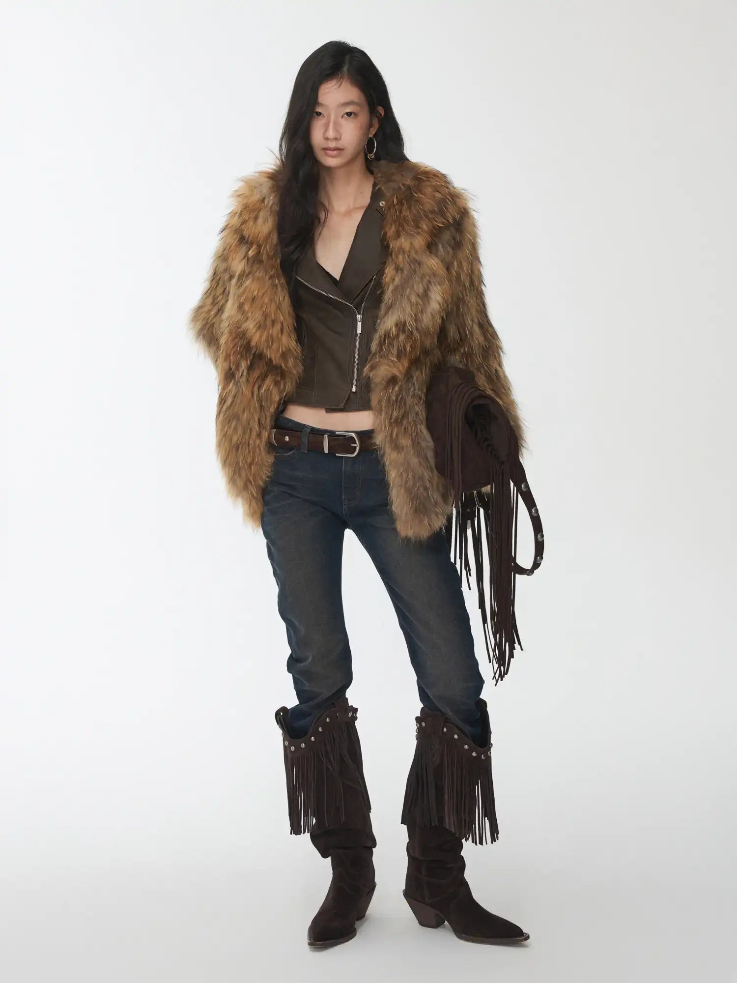 1Jinn Studio Minimalist Suede Fringe Shoulder Bag | Canton Collective