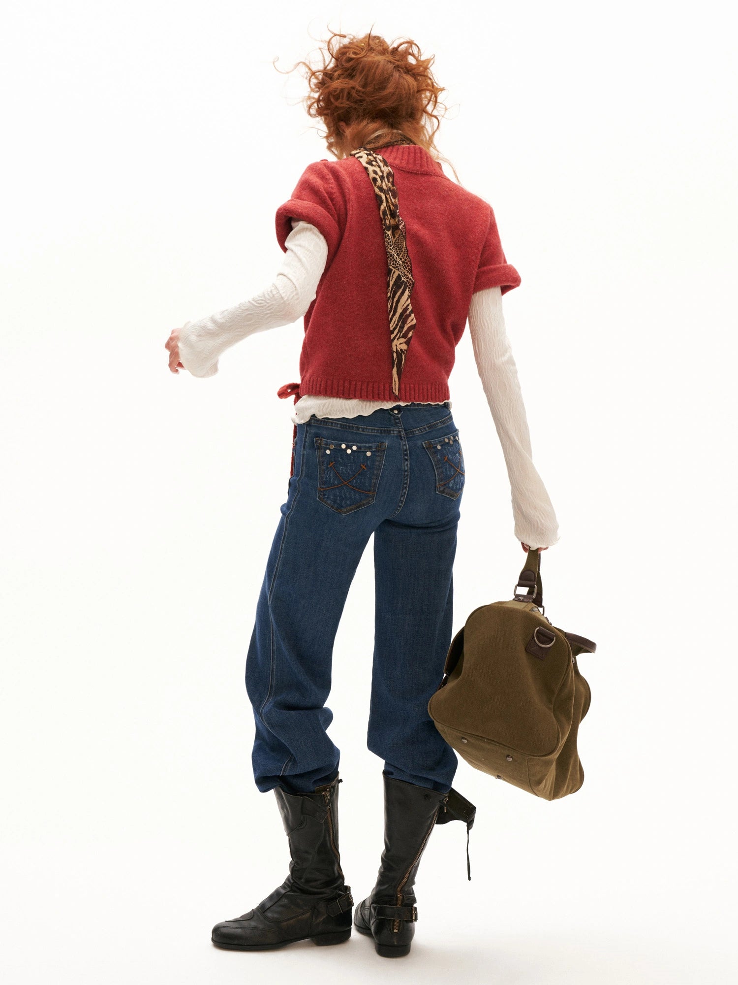 MAMC Mock Neck Pointelle Cropped Sweater Vest | Canton Collective