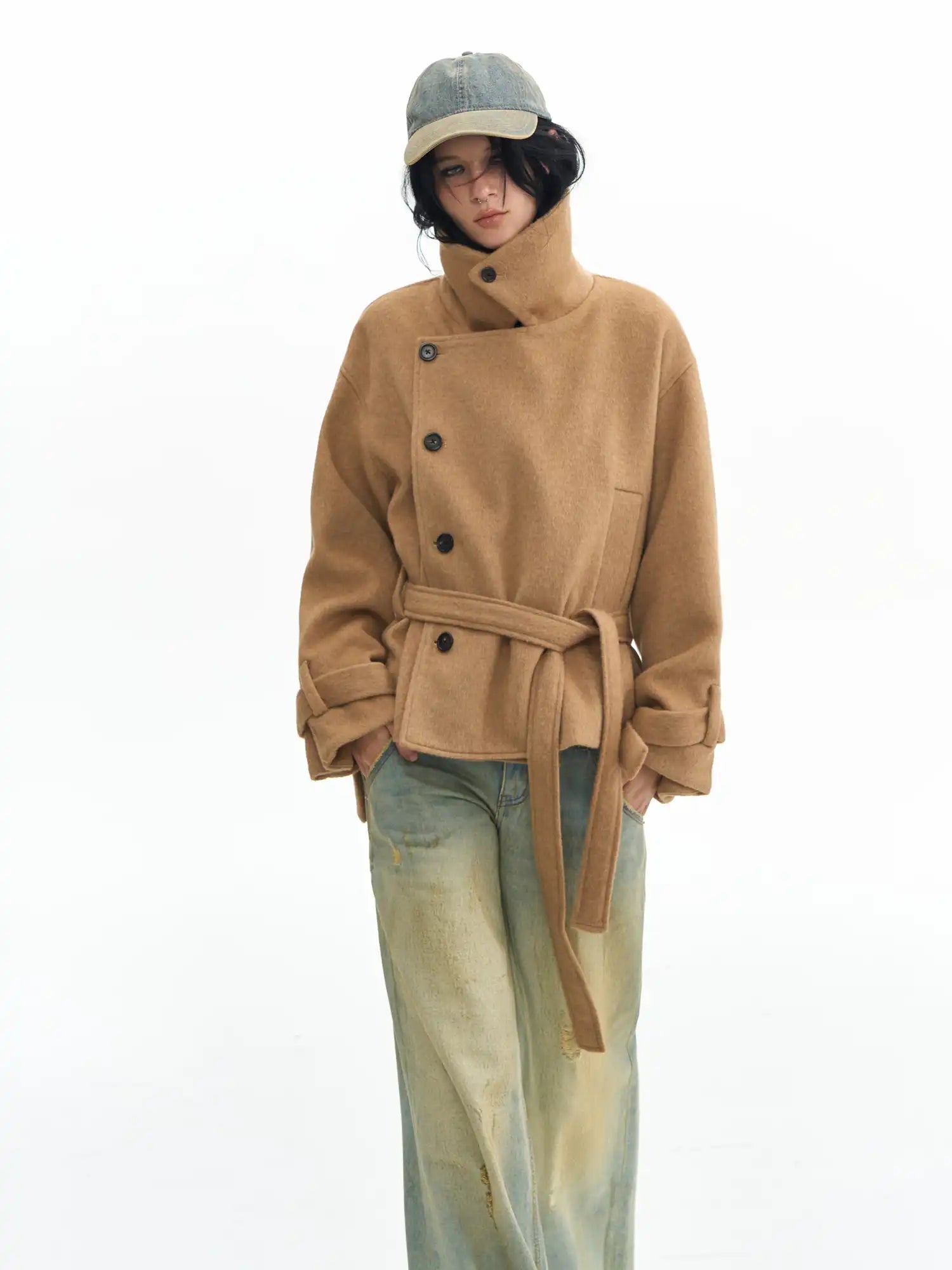 Deleteex Mock Neck Wool Jacket | Canton Collective