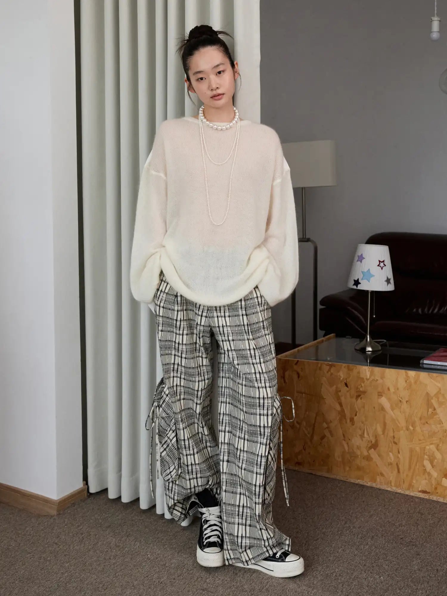 Mohair Knit Panel Shirt
