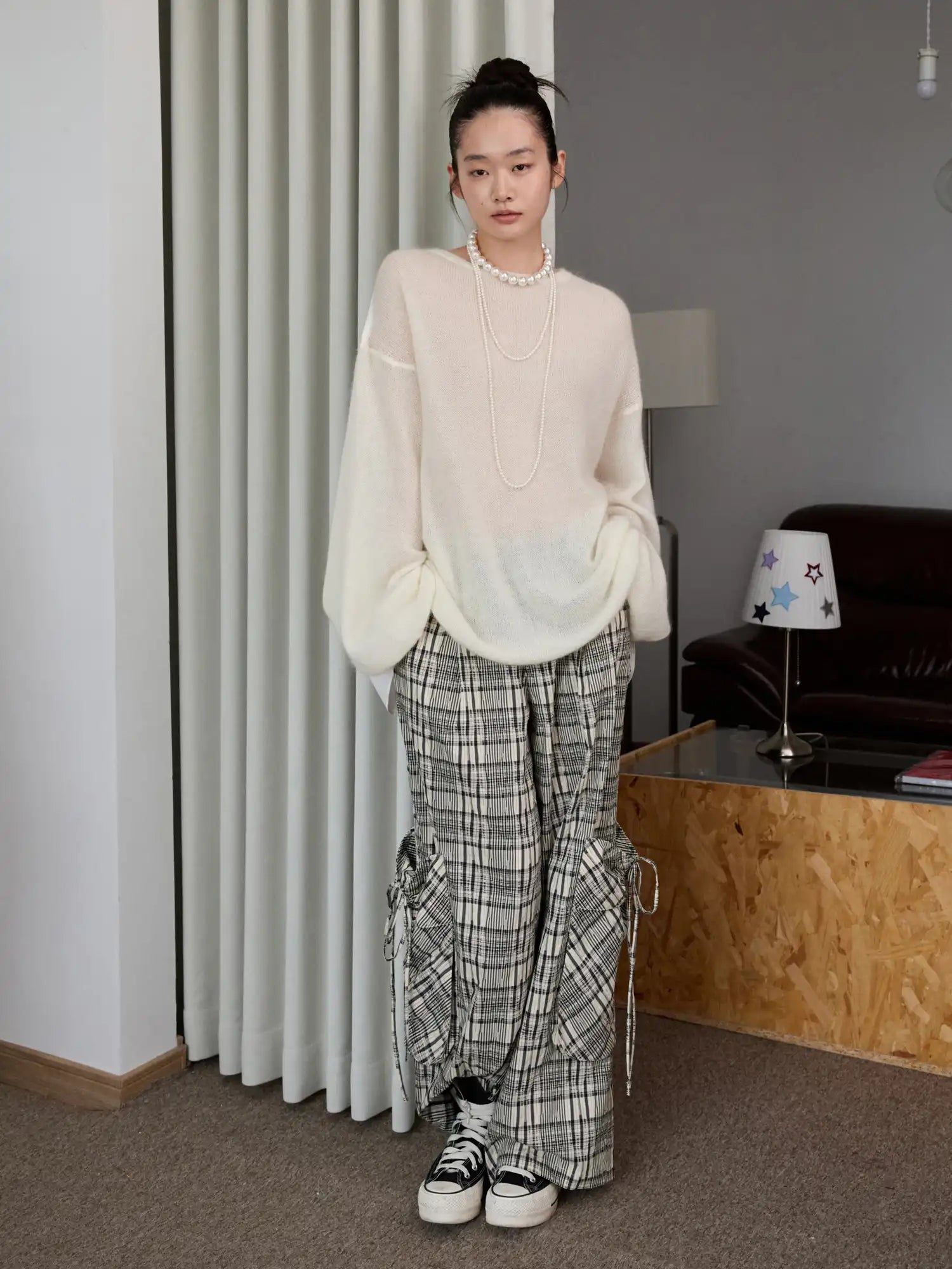 Mohair Knit Panel Shirt