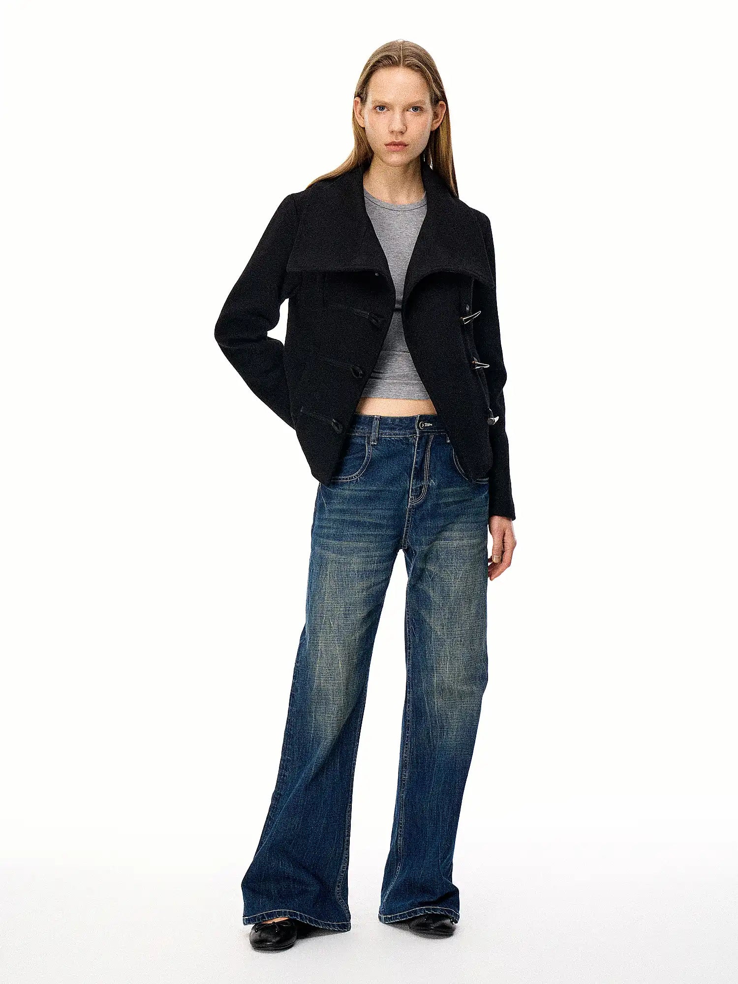 FirstFloor Moto Collar Toggle Wool Short Coat | Canton Collective