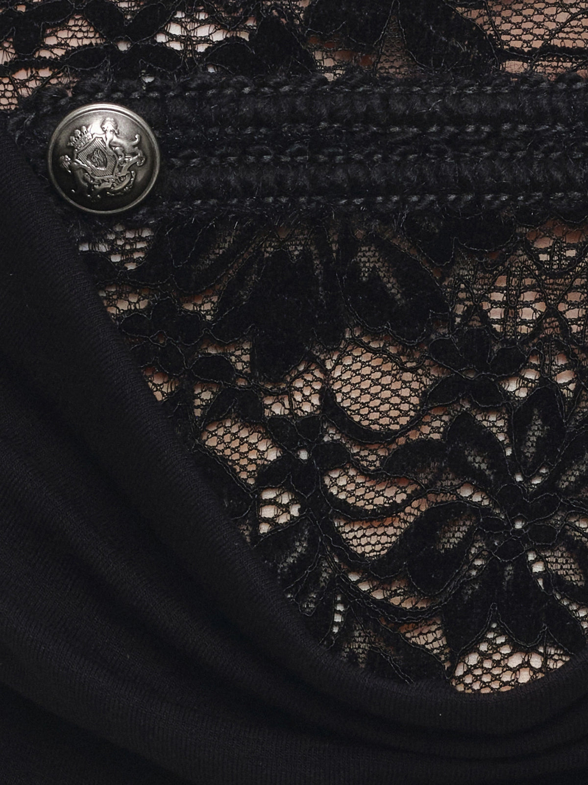 1Jinn Studio Napoleon Cowl Neck Lace Long Sleeve Mini Dress | Canton Collective