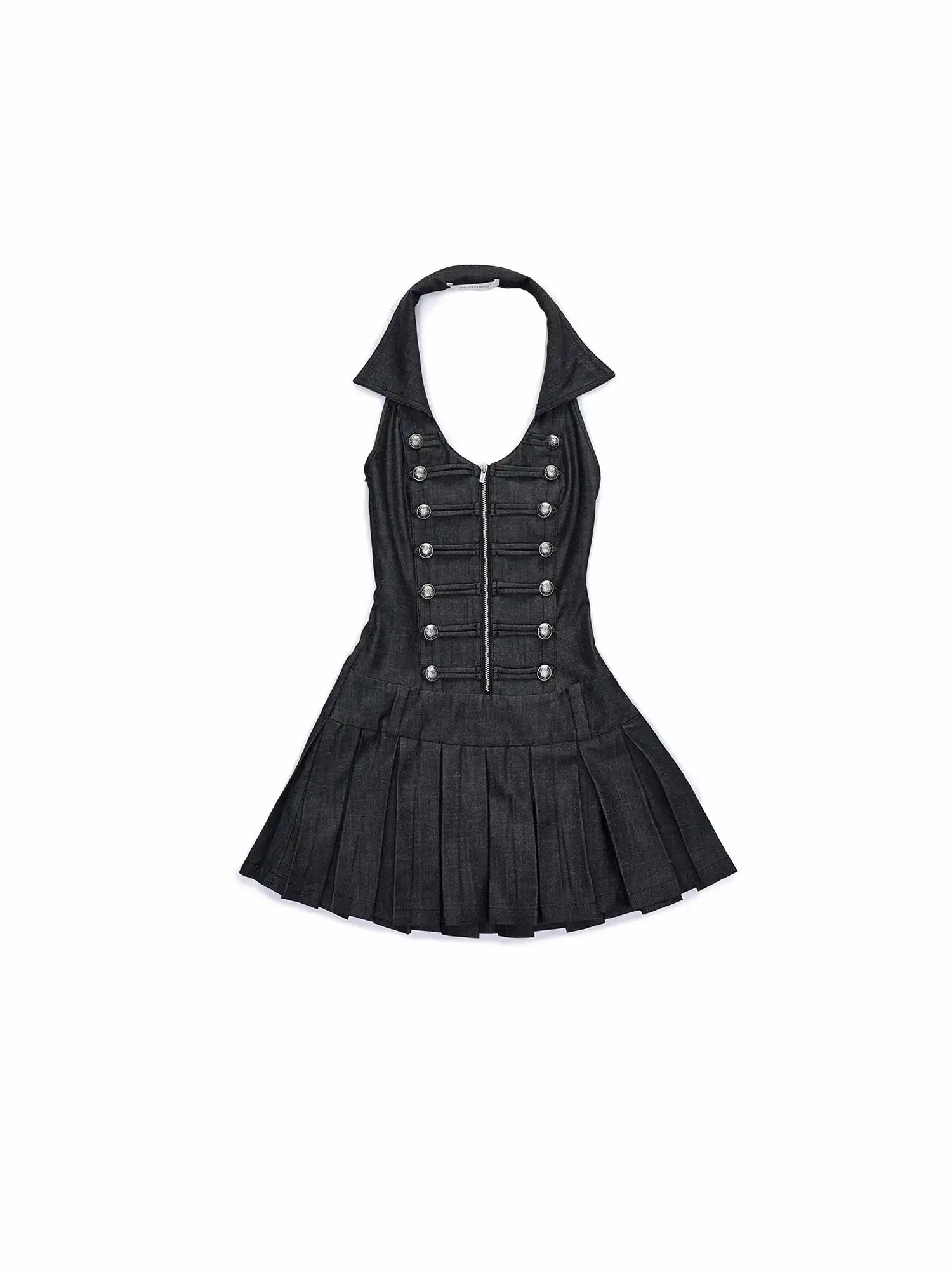 1Jinn Studio Napoleon Pleated Halter Mini Dress | Canton Collective