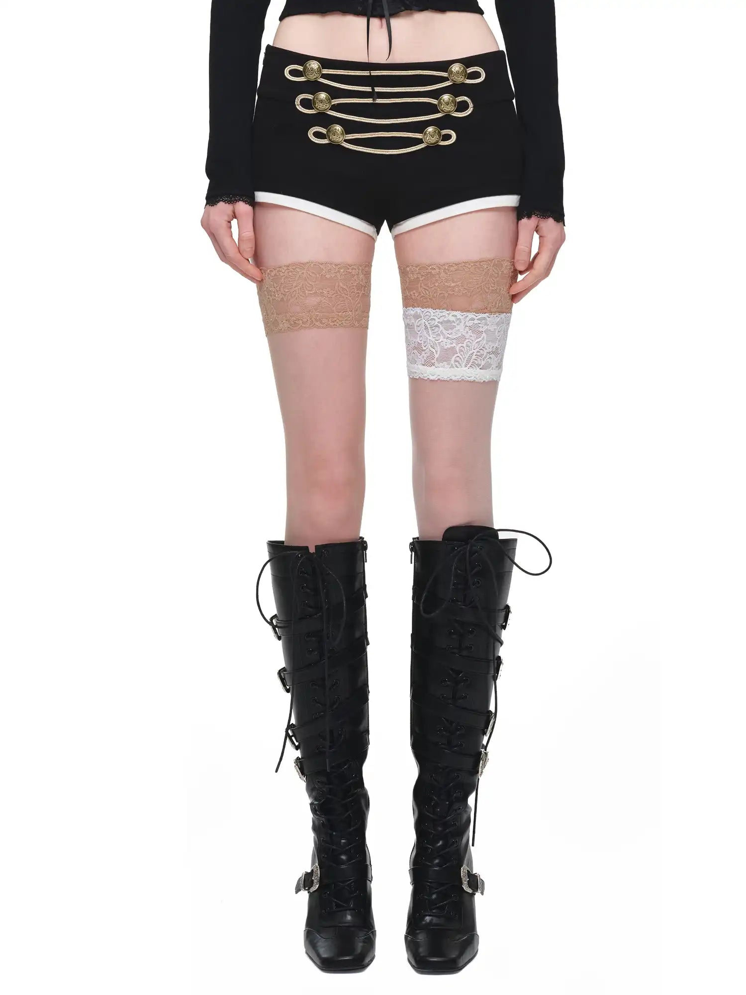 1Jinn Studio Napoleonic Button Low Rise Micro Shorts | Canton Collective