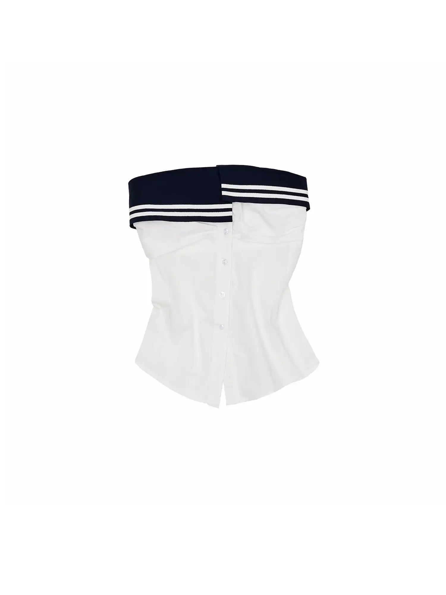 1Jinn Studio Nautical Foldover Coller Strapless Tube Top | Canton Collective