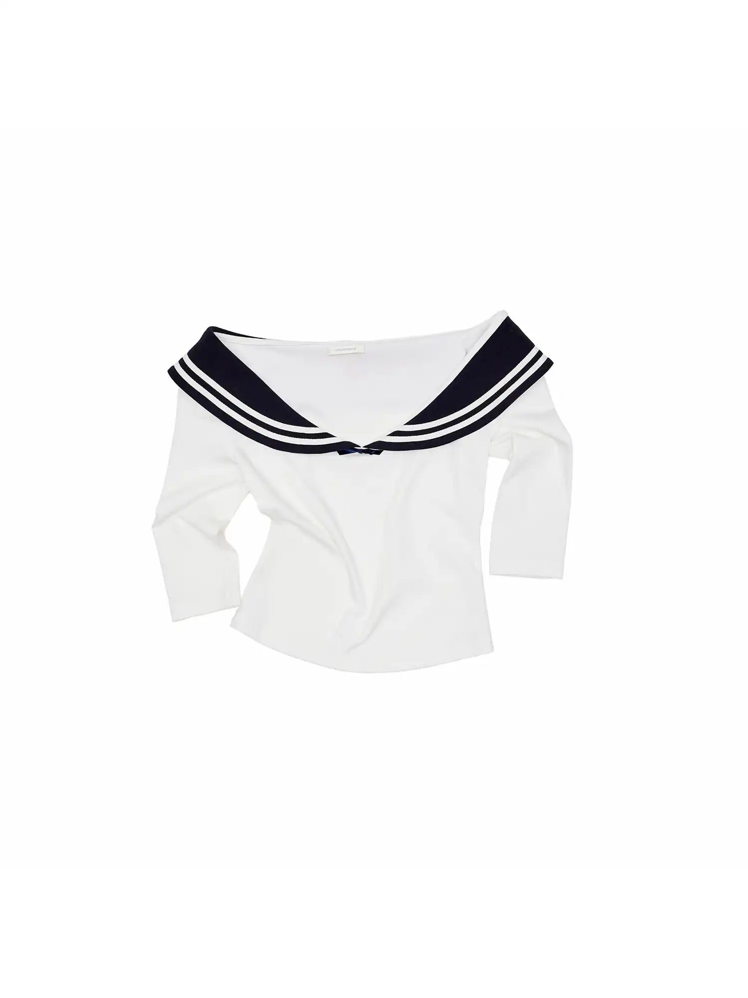 1Jinn Studio Nautical Sailor Collar Knit Crop Top | Canton Collective