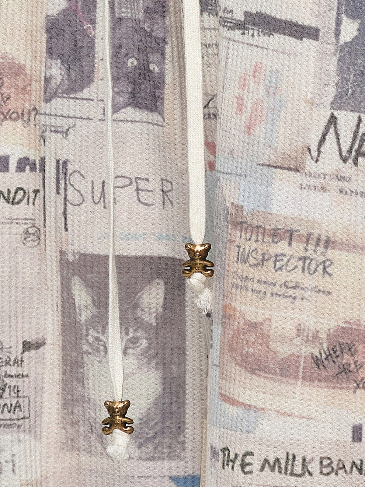 1Jinn Studio Newspaper Print Waffle Wide Leg Sweatpants | Canton Collective