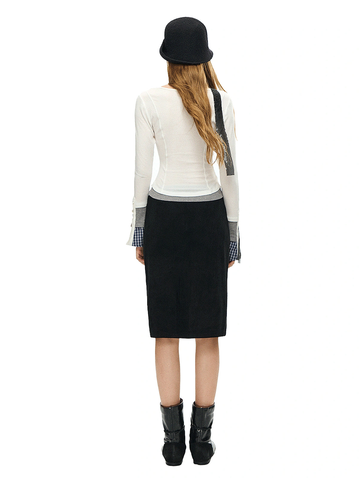 Deleteex Notched Neck Fitted Long Sleeve Layered Top | Canton Collective