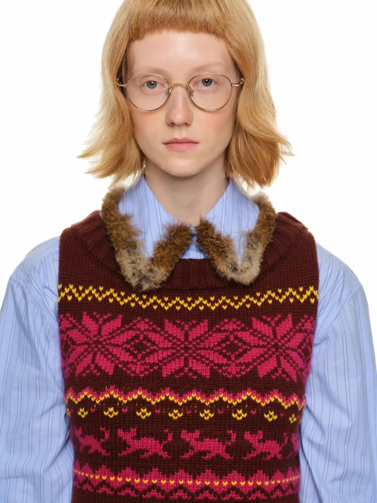 1Jinn Studio Off-Shoulder Christmas Fair Isle Sweater | Canton Collective