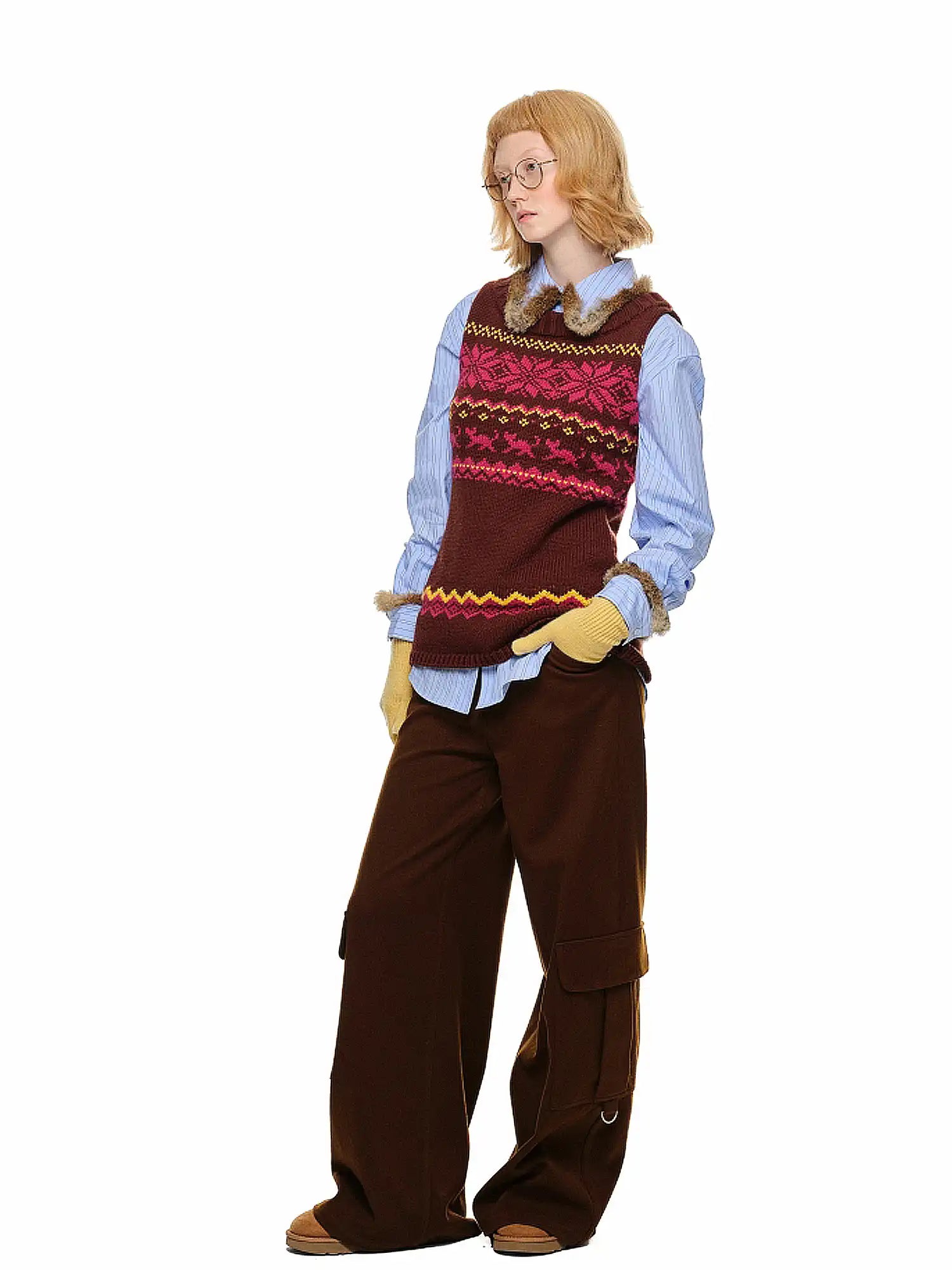 1Jinn Studio Off-Shoulder Christmas Fair Isle Sweater | Canton Collective
