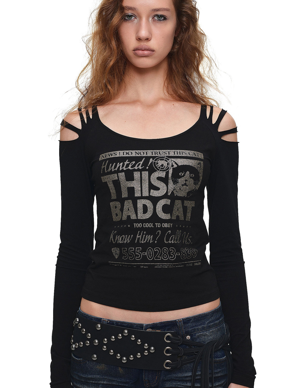 1Jinn Studio Off-Shoulder Graphic Long Sleeve Tee | Canton Collective