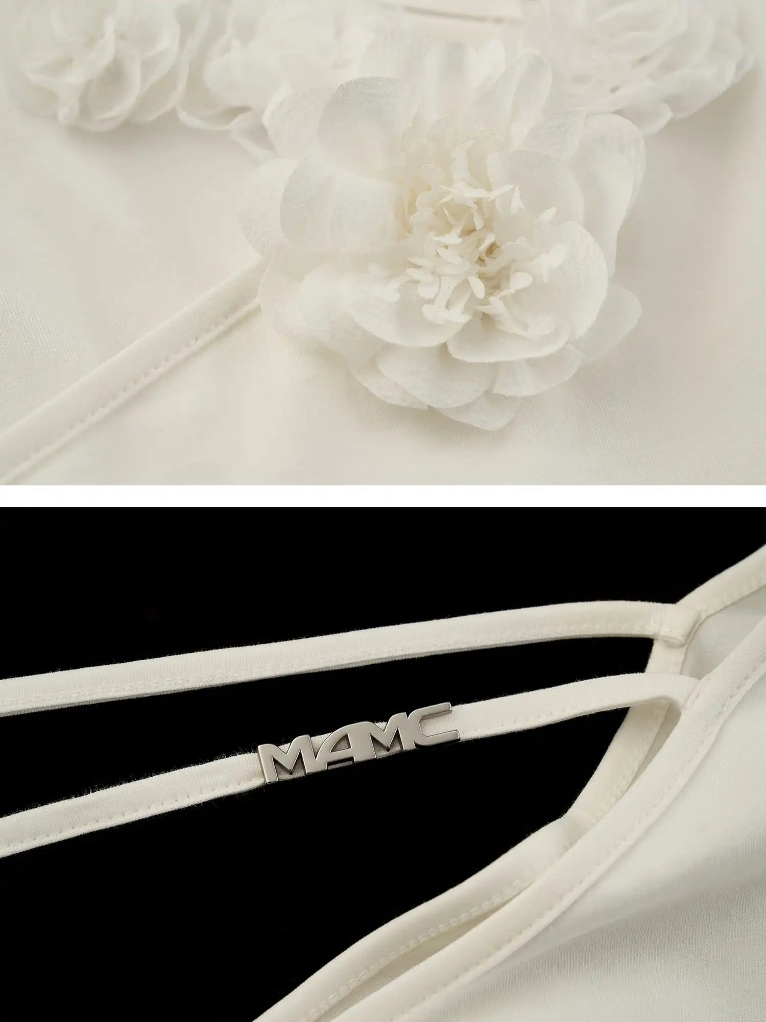 MAMC Off-Shoulder Ruched Asymmetric Blossom Tee | Canton Collective