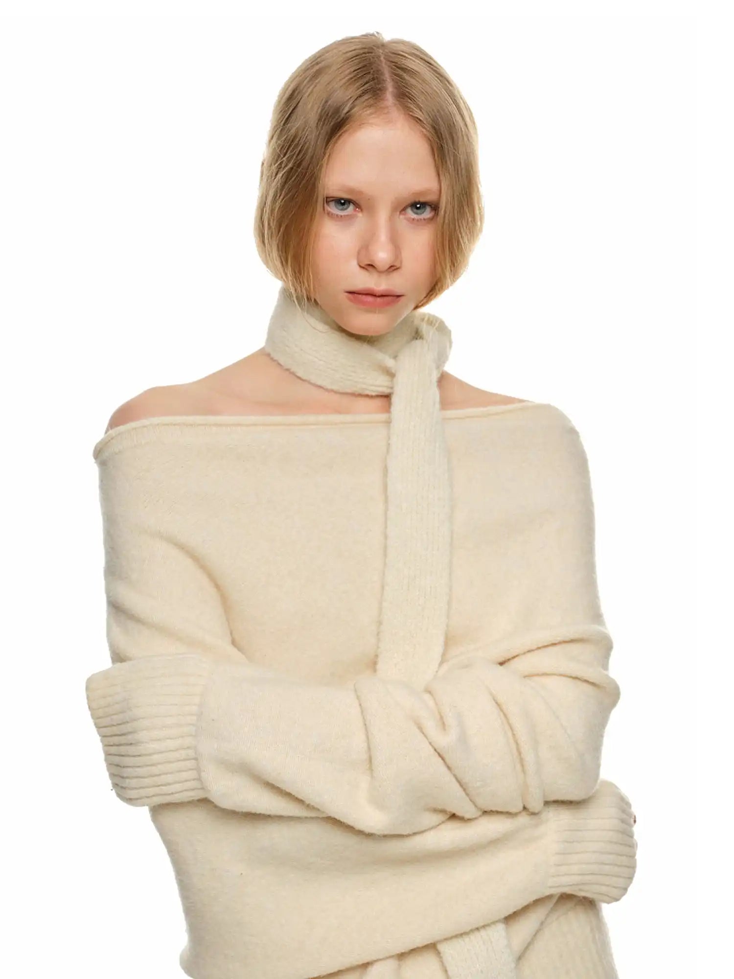 1Jinn Studio Off-Shoulder Slouchy Knit Sweater | Canton Collective