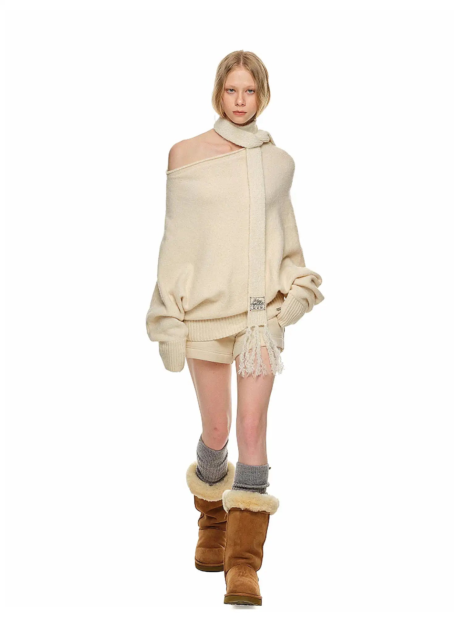 1Jinn Studio Off-Shoulder Slouchy Knit Sweater | Canton Collective