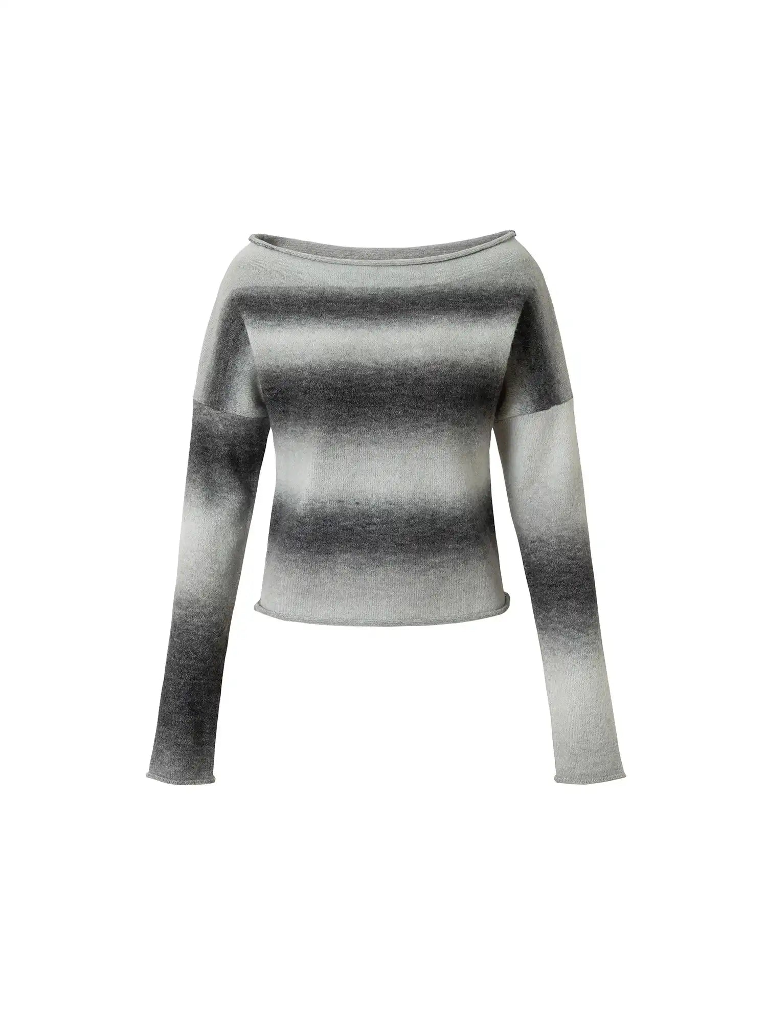 Off Shoulder Gradient Light Sweater
