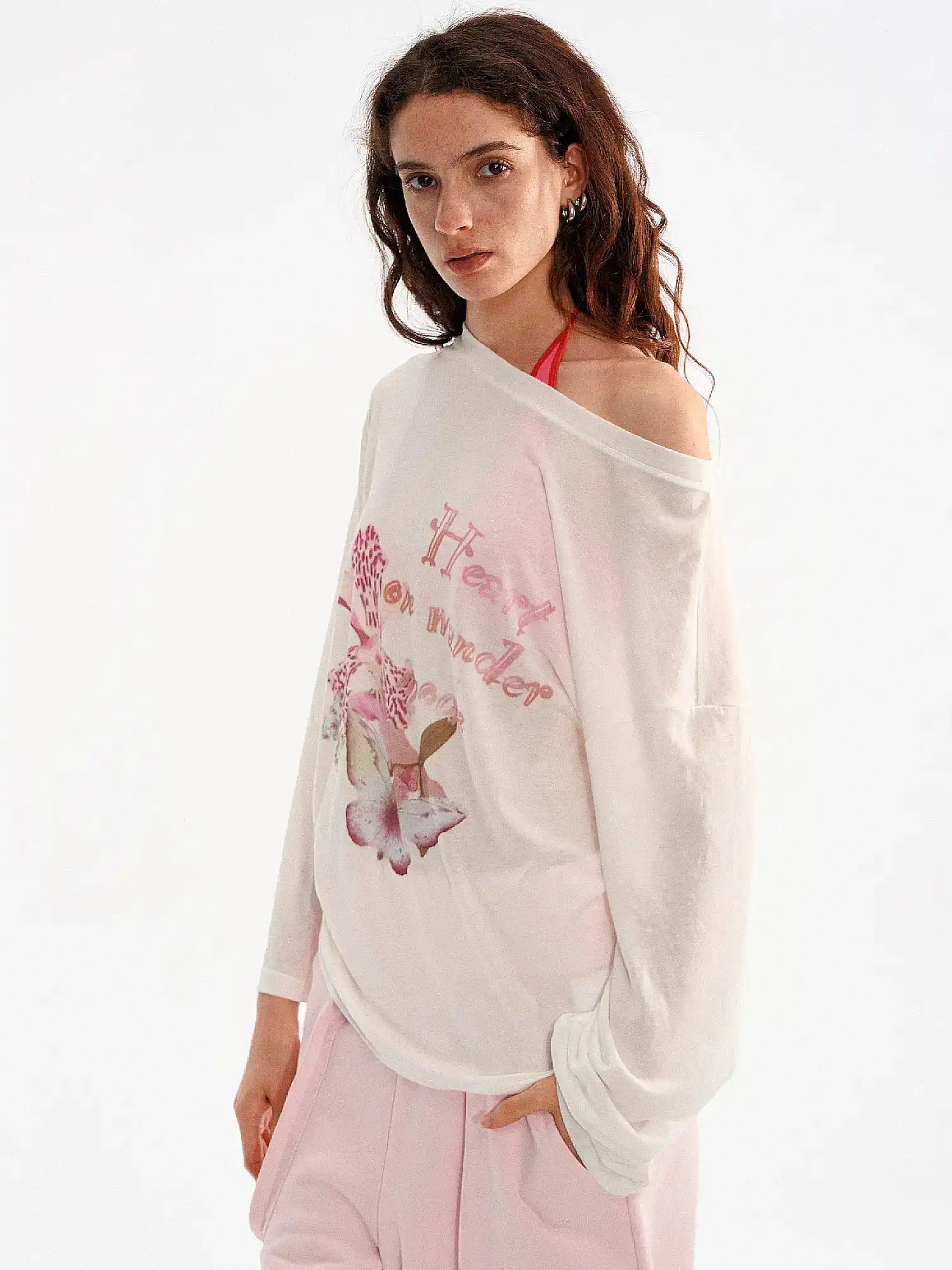 Muse Naps Off Shoulder Lily Floral Print Slouchy Top | Canton Collective