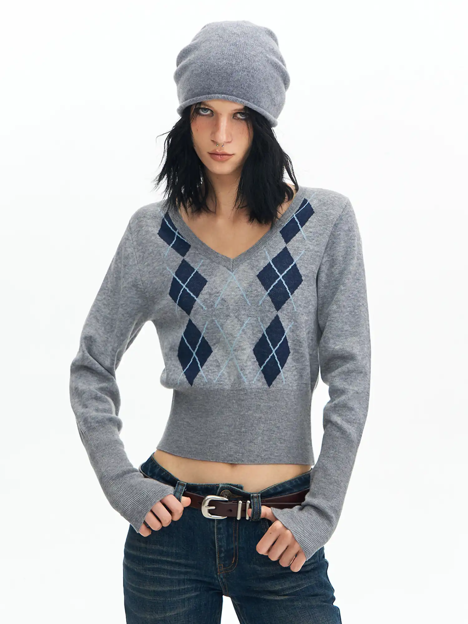 Deleteex Old Money Style Diamond Pattern Sweater | Canton Collective
