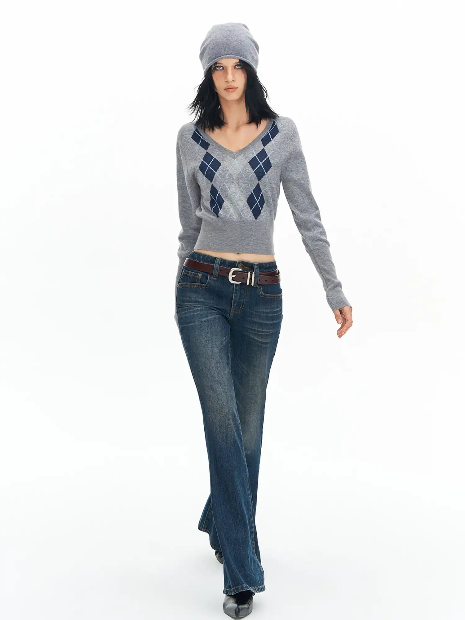 Deleteex Old Money Style Diamond Pattern Sweater | Canton Collective