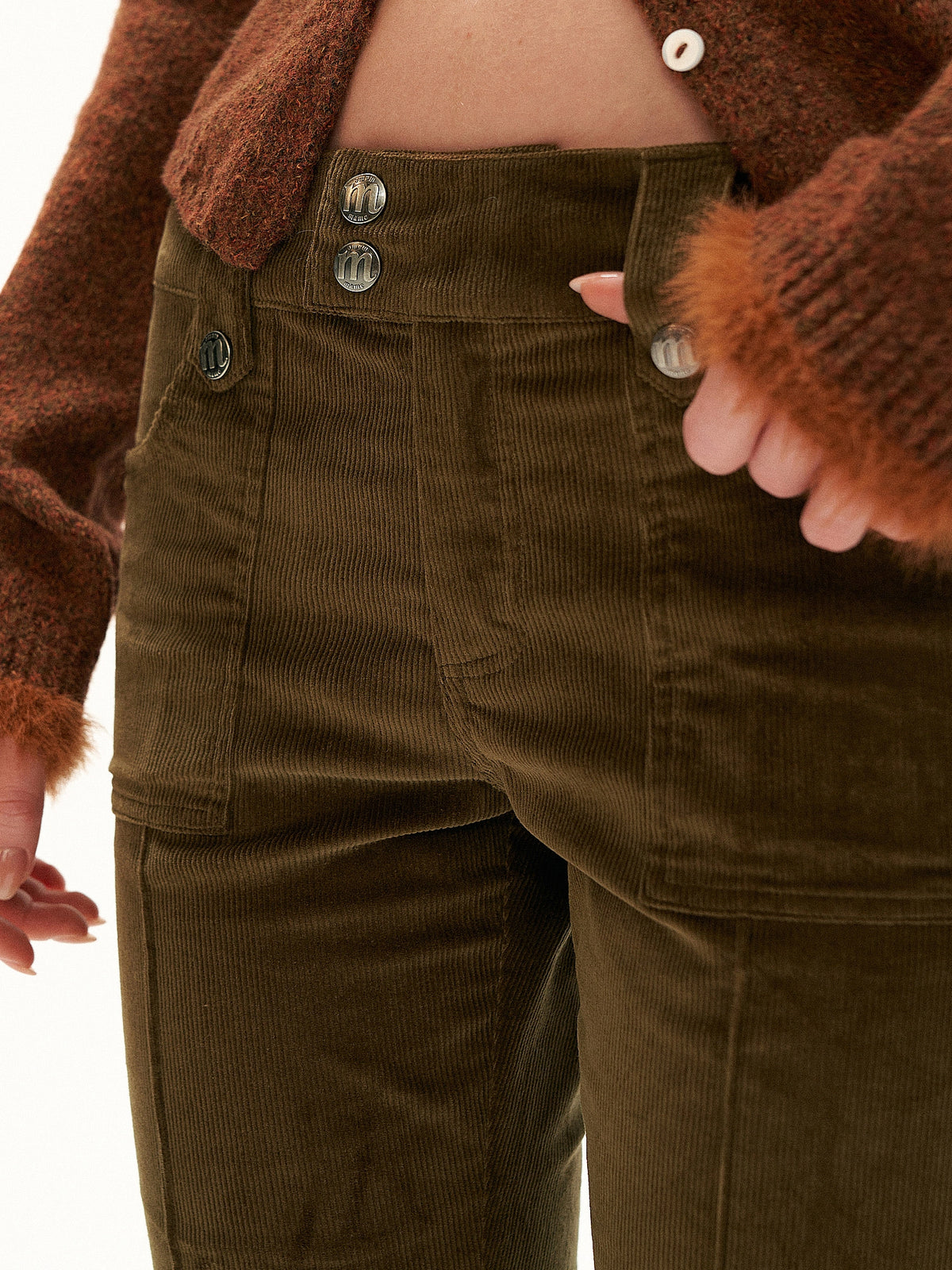 MAMC Olive Green Corduroy Capri Pants | Canton Collective
