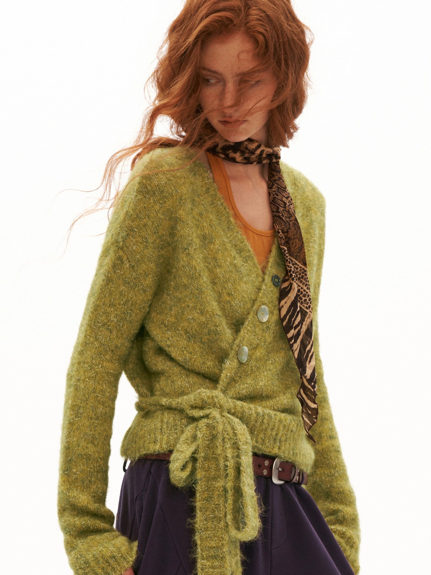 MAMC Olive Green Mohair Wrap Sweater | Canton Collective