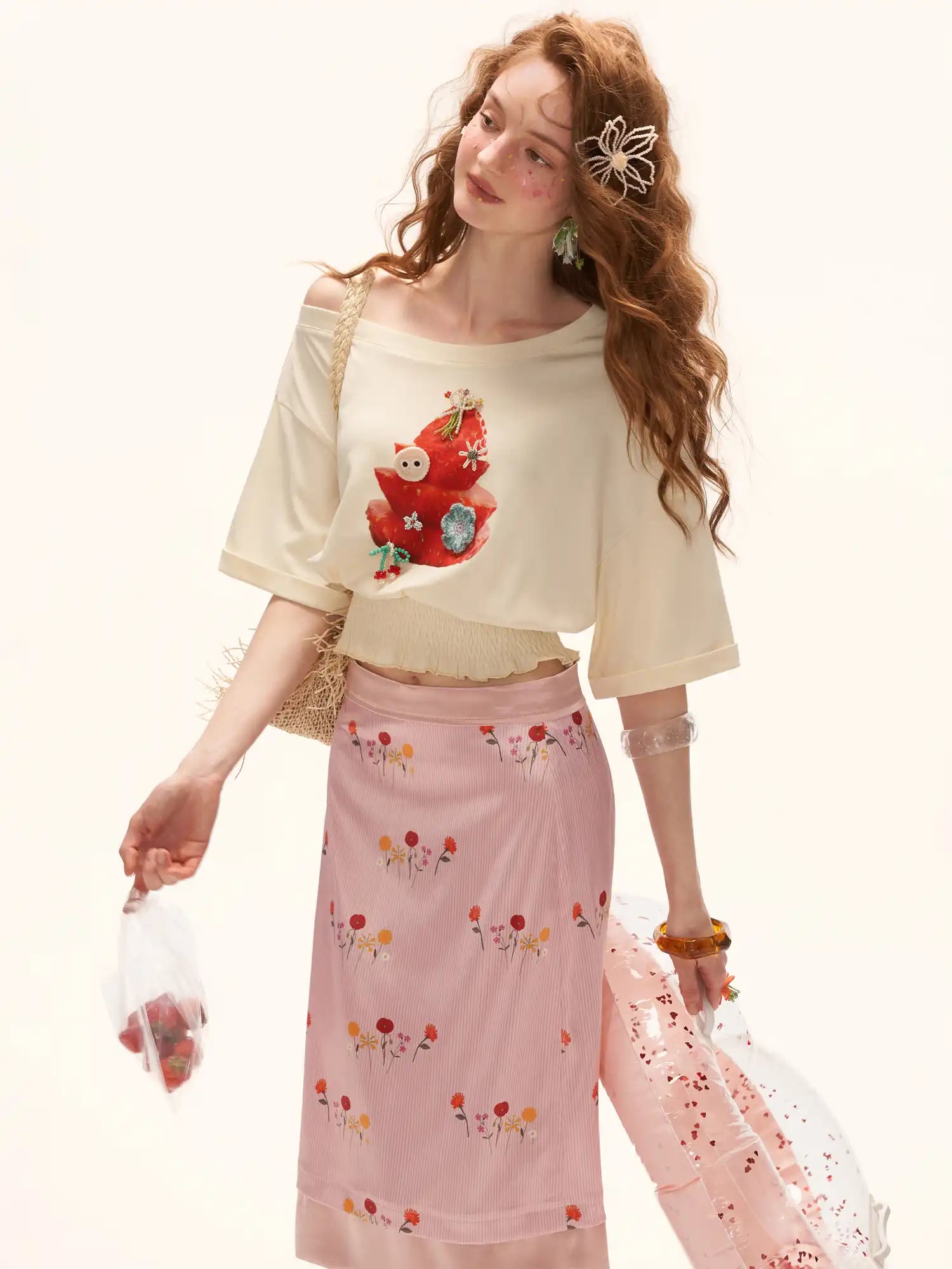 MAMC One shoulder Crop Cinched Waist Top | Canton Collective
