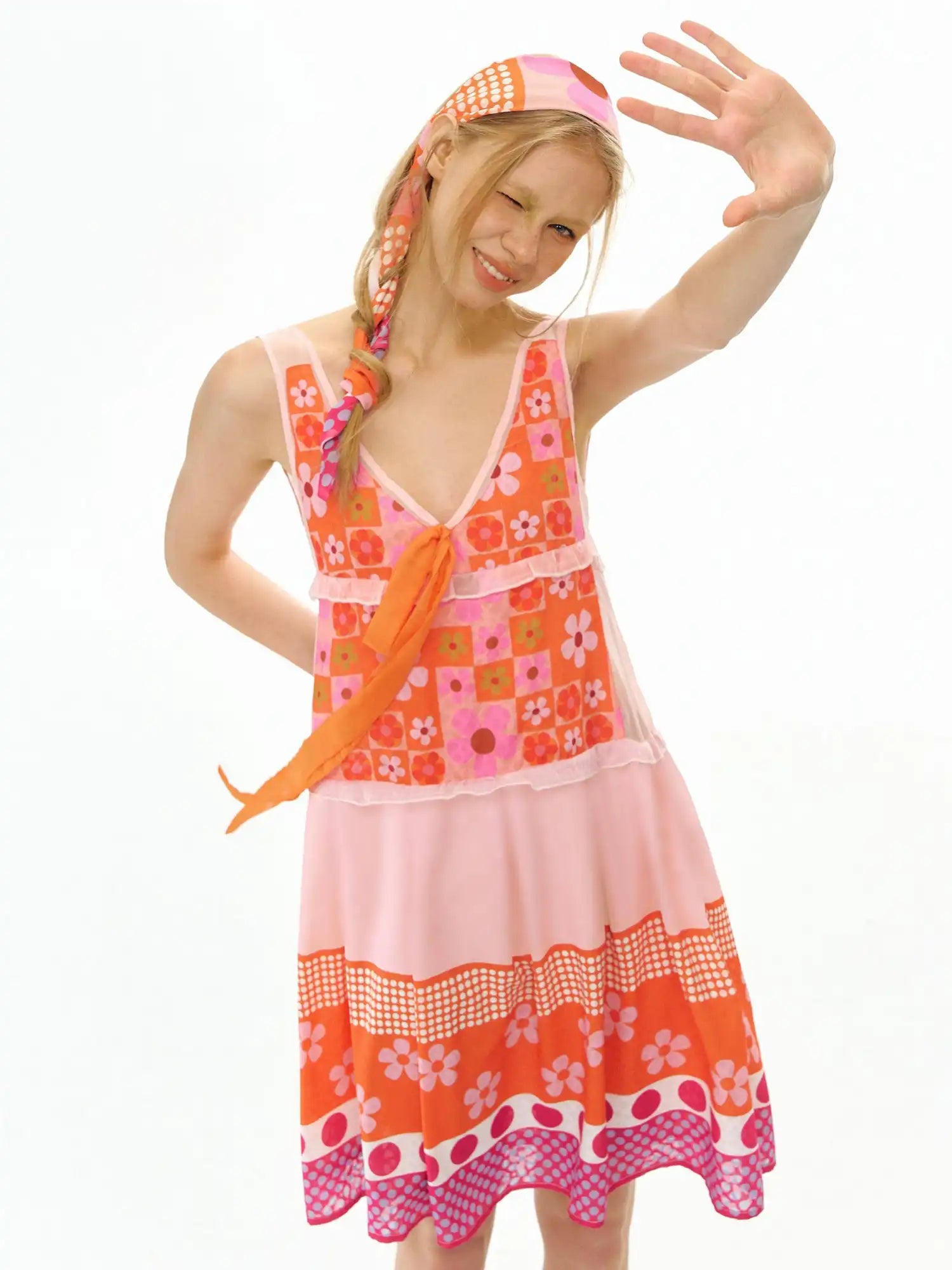 Deleteex Open Back V-Neck Polka Dot Dress | Canton Collective