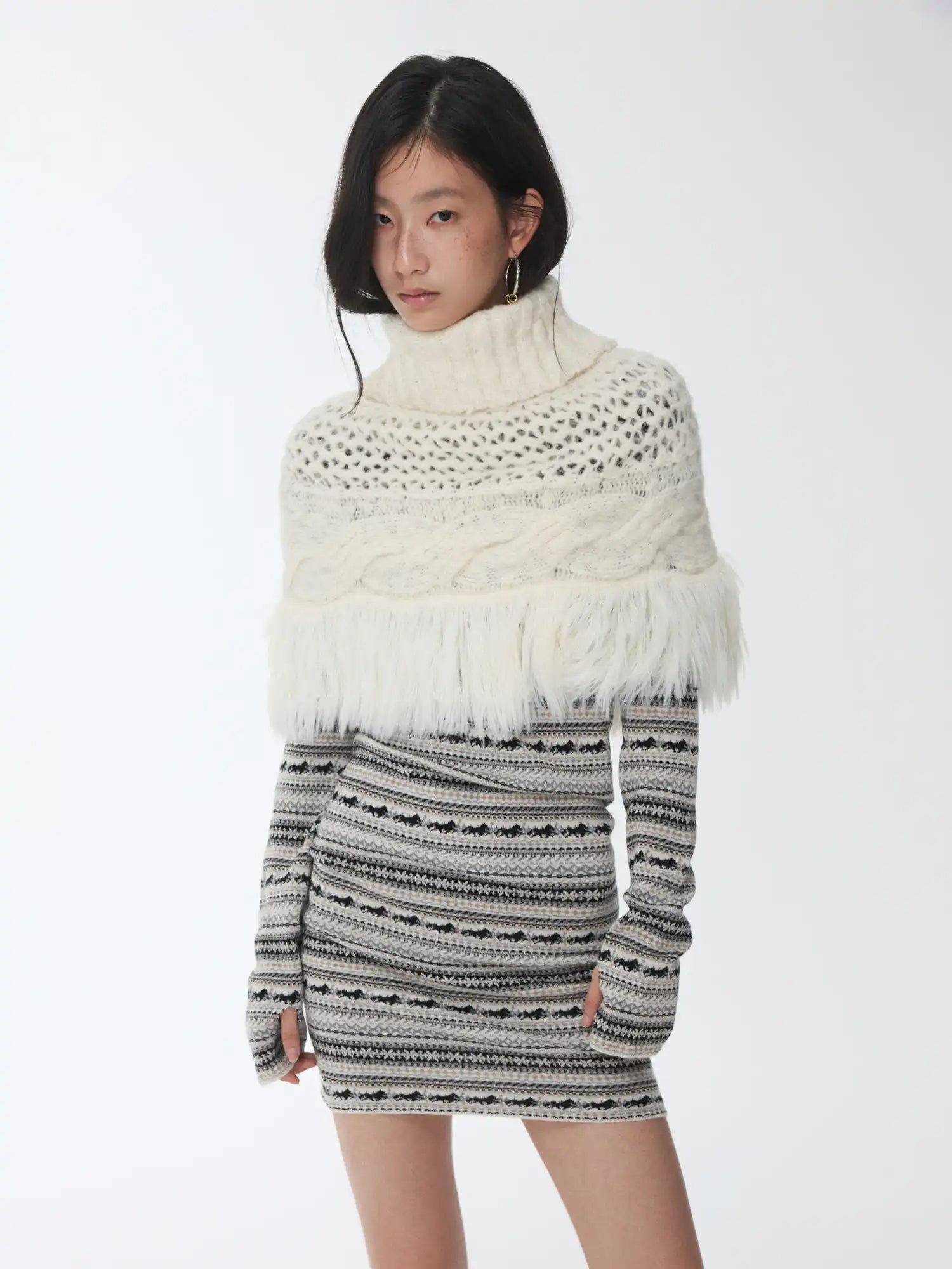 1Jinn Studio Openwork Fur Poncho | Canton Collective