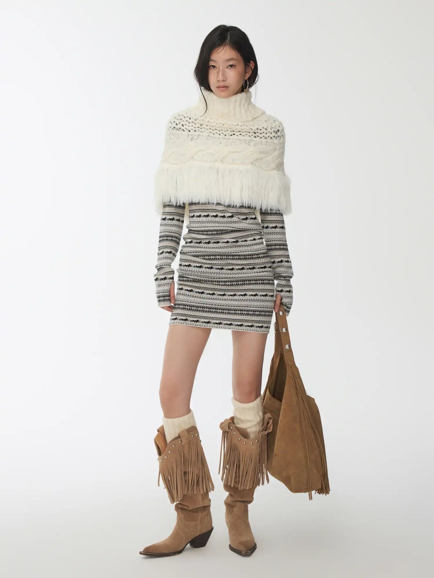 1Jinn Studio Openwork Fur Poncho | Canton Collective