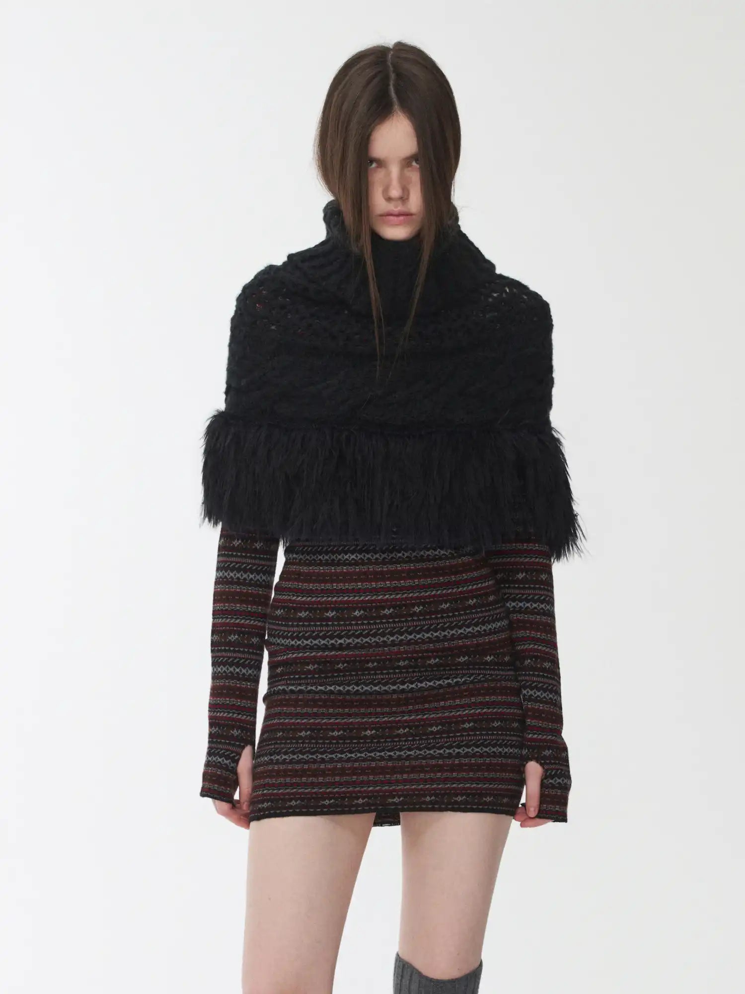 1Jinn Studio Openwork Fur Poncho | Canton Collective