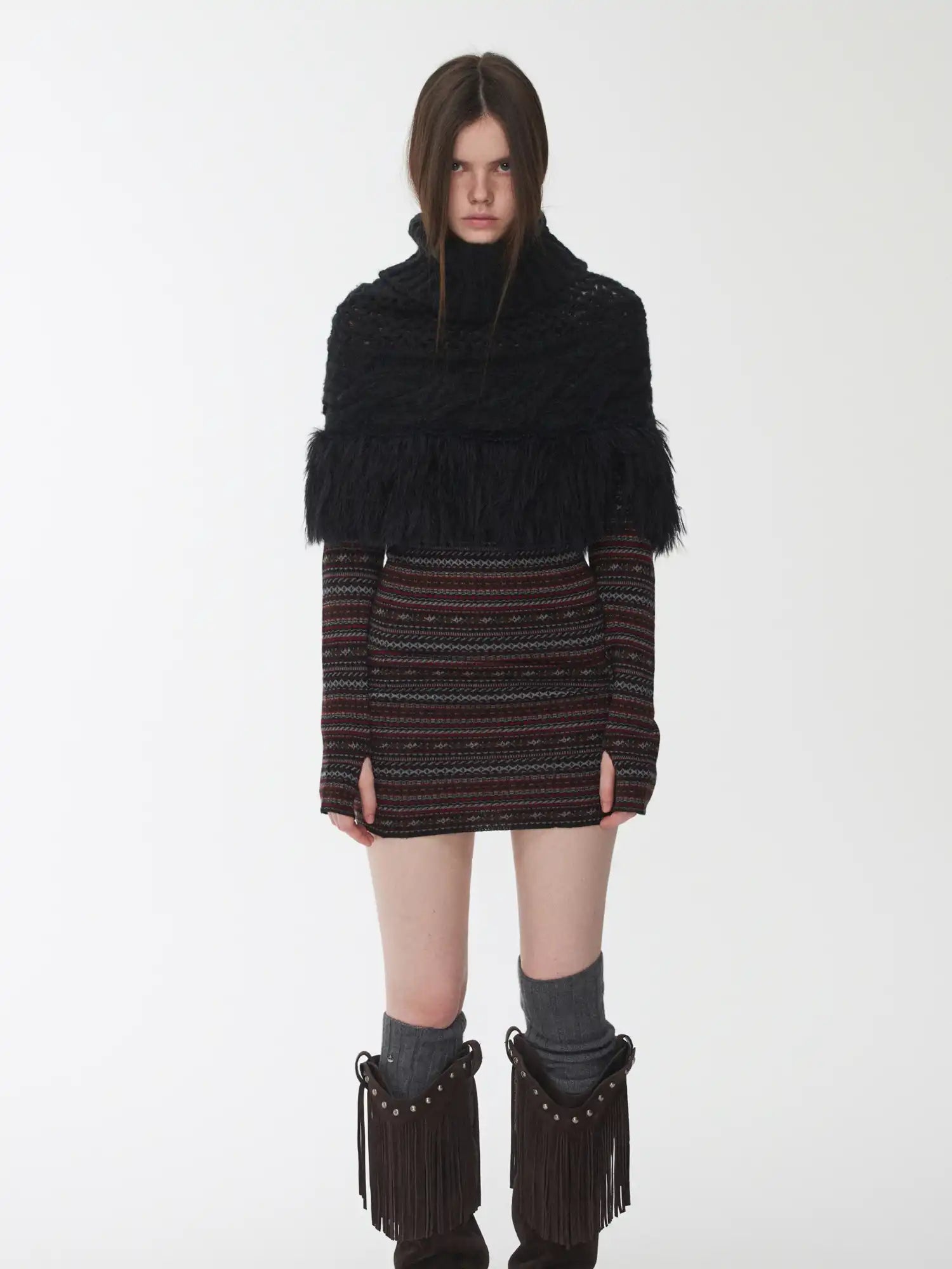 1Jinn Studio Openwork Fur Poncho | Canton Collective