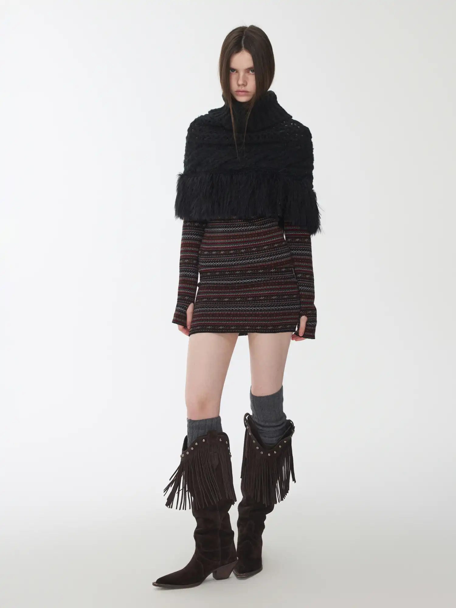 1Jinn Studio Openwork Fur Poncho | Canton Collective