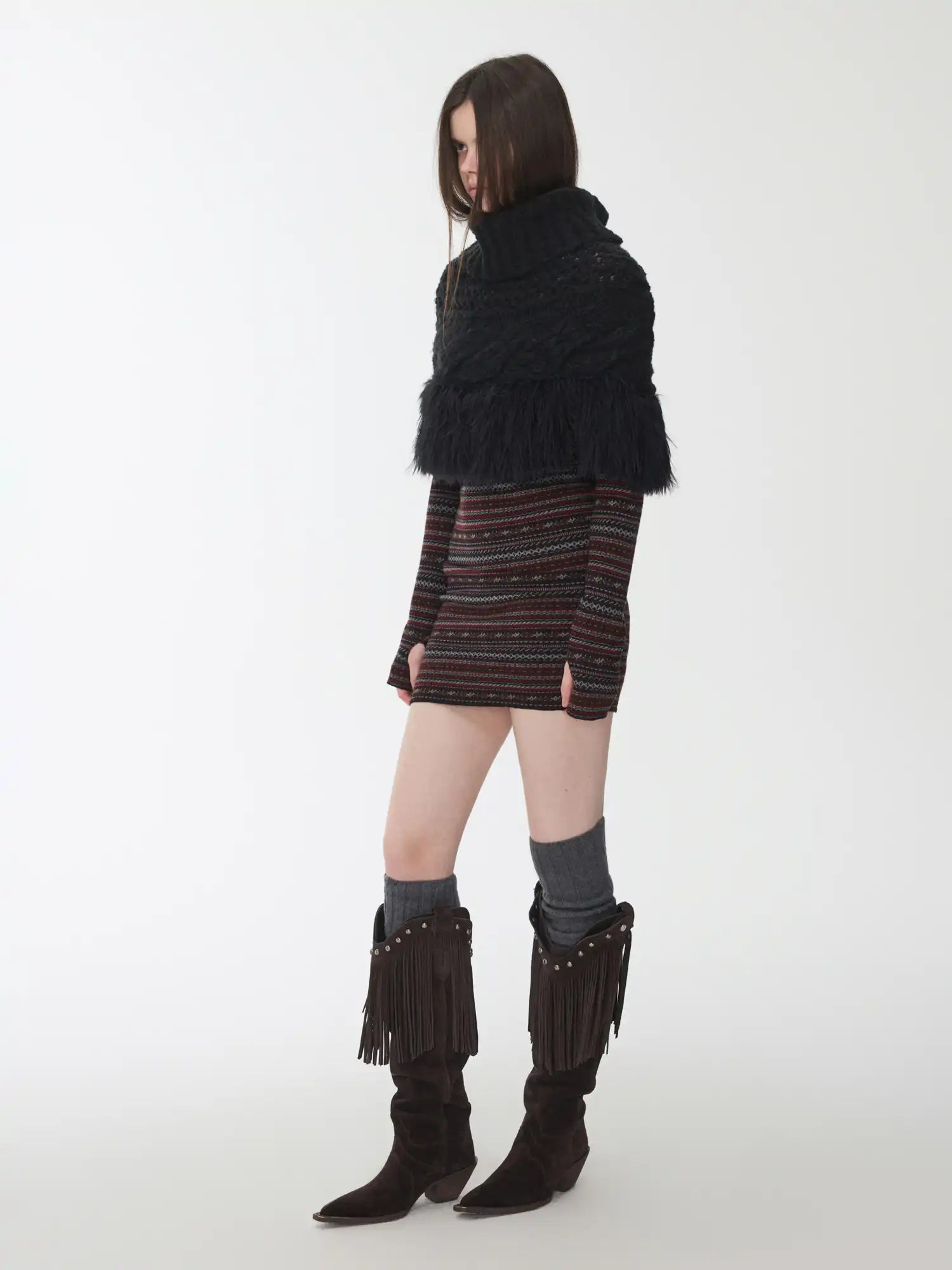 1Jinn Studio Openwork Fur Poncho | Canton Collective