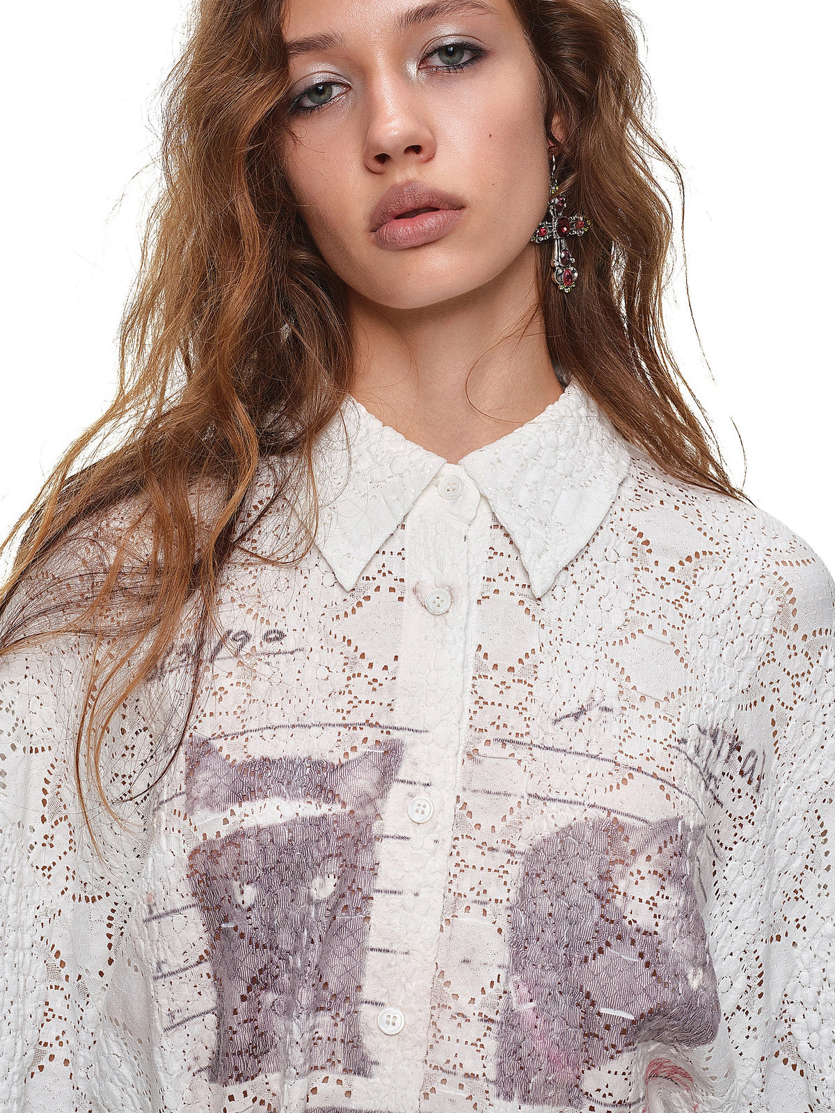 1Jinn Studio Oversized Eyelet White Long Sleeve Shirt | Canton Collective