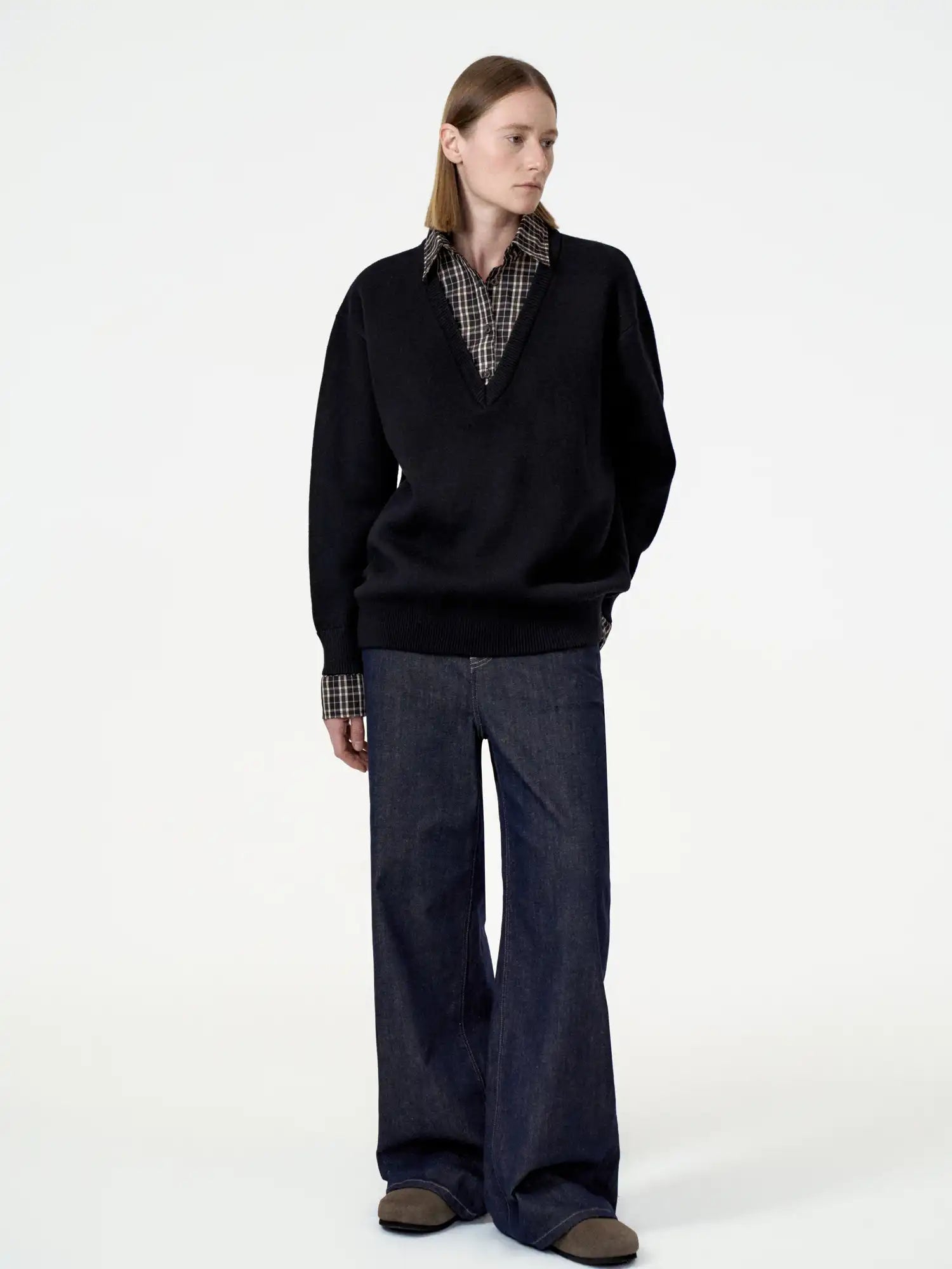 FIRST FLOOR Oversized V-neck Knit Sweater | Canton Collective