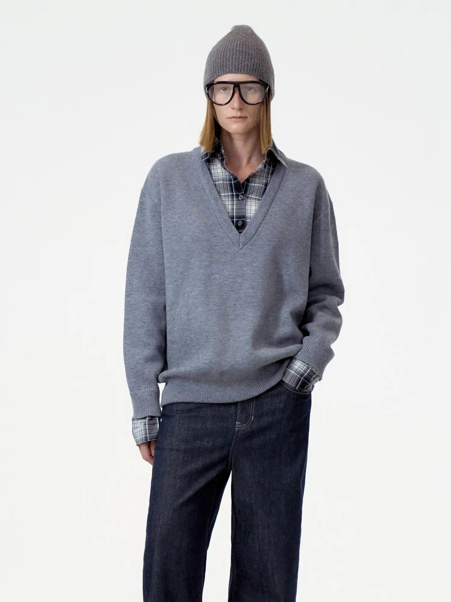 FIRST FLOOR Oversized V-neck Knit Sweater | Canton Collective