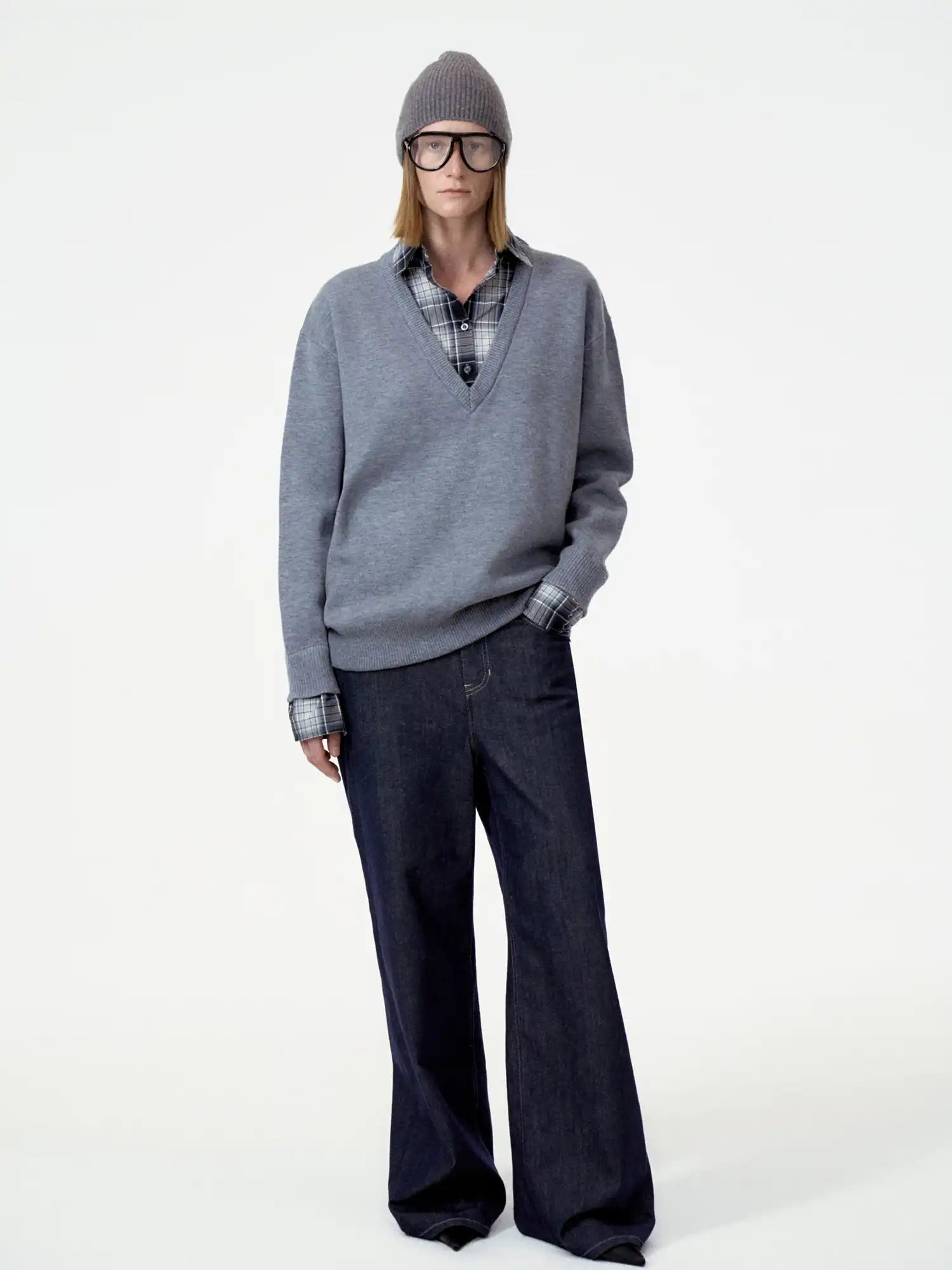 FIRST FLOOR Oversized V-neck Knit Sweater | Canton Collective