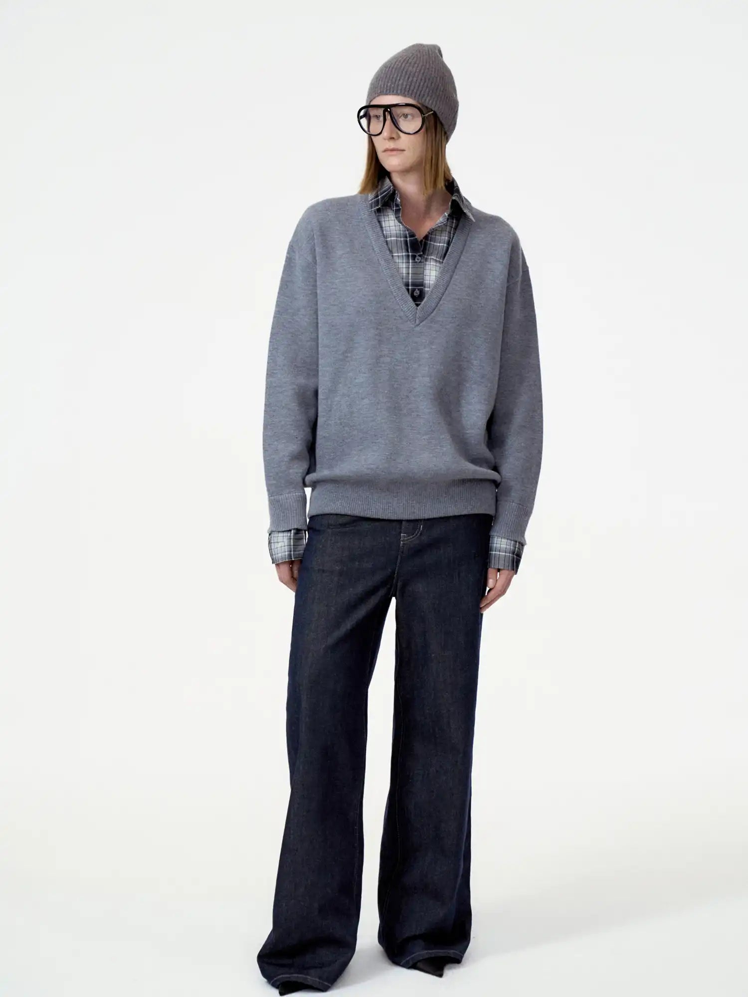 FIRST FLOOR Oversized V-neck Knit Sweater | Canton Collective